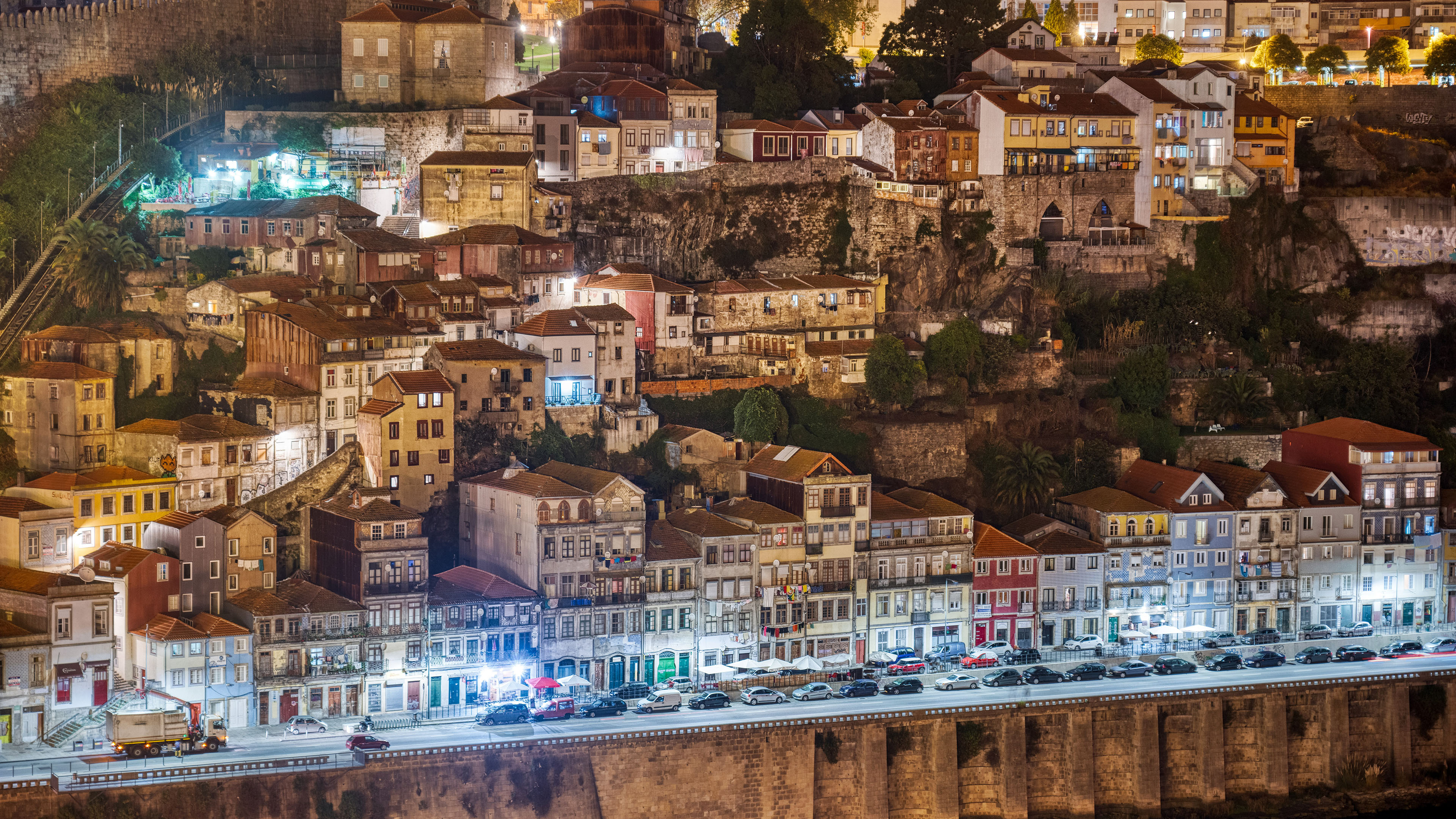 城市夜景,古镇,意大利
