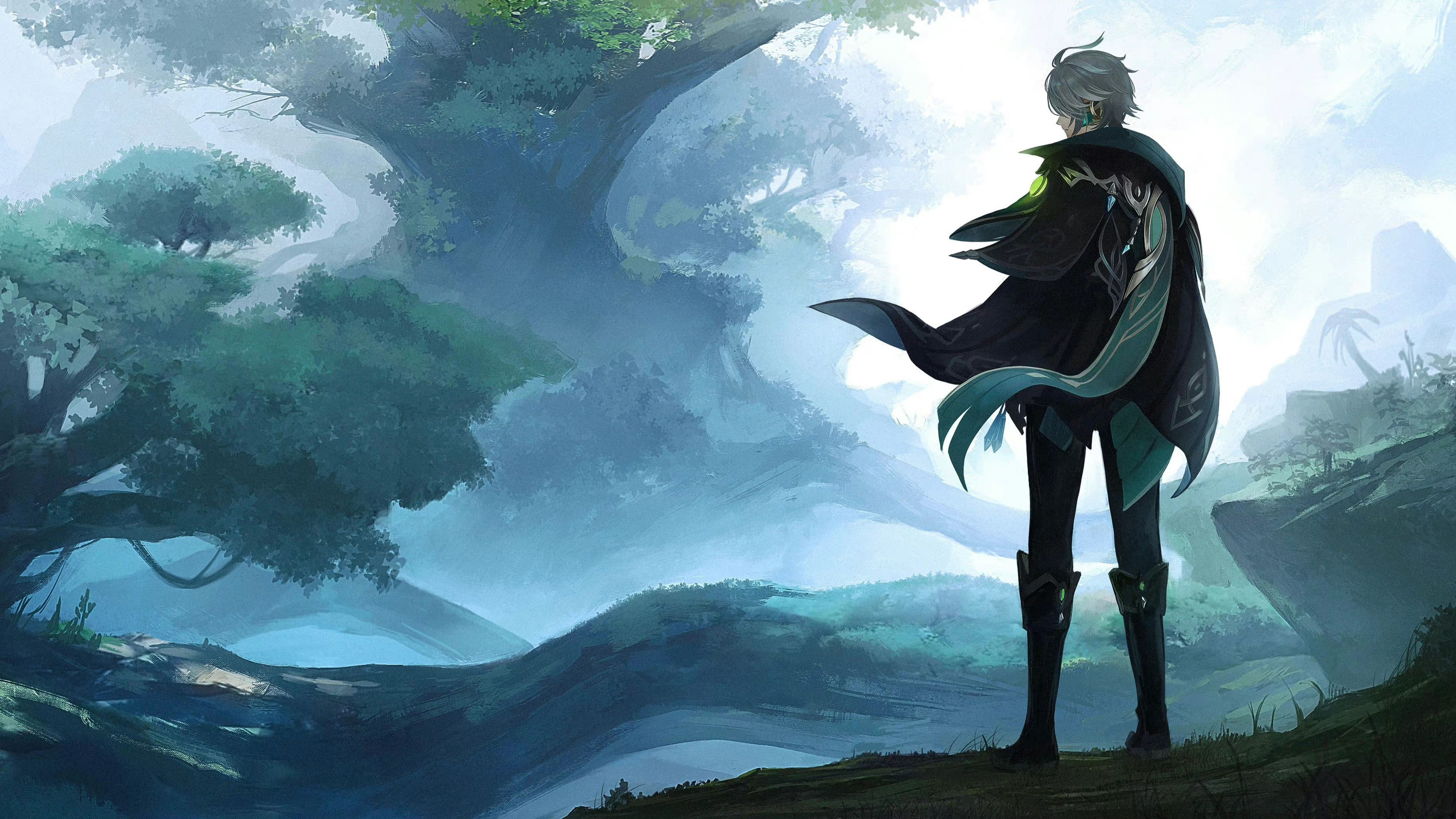 手游世界,原神,背影