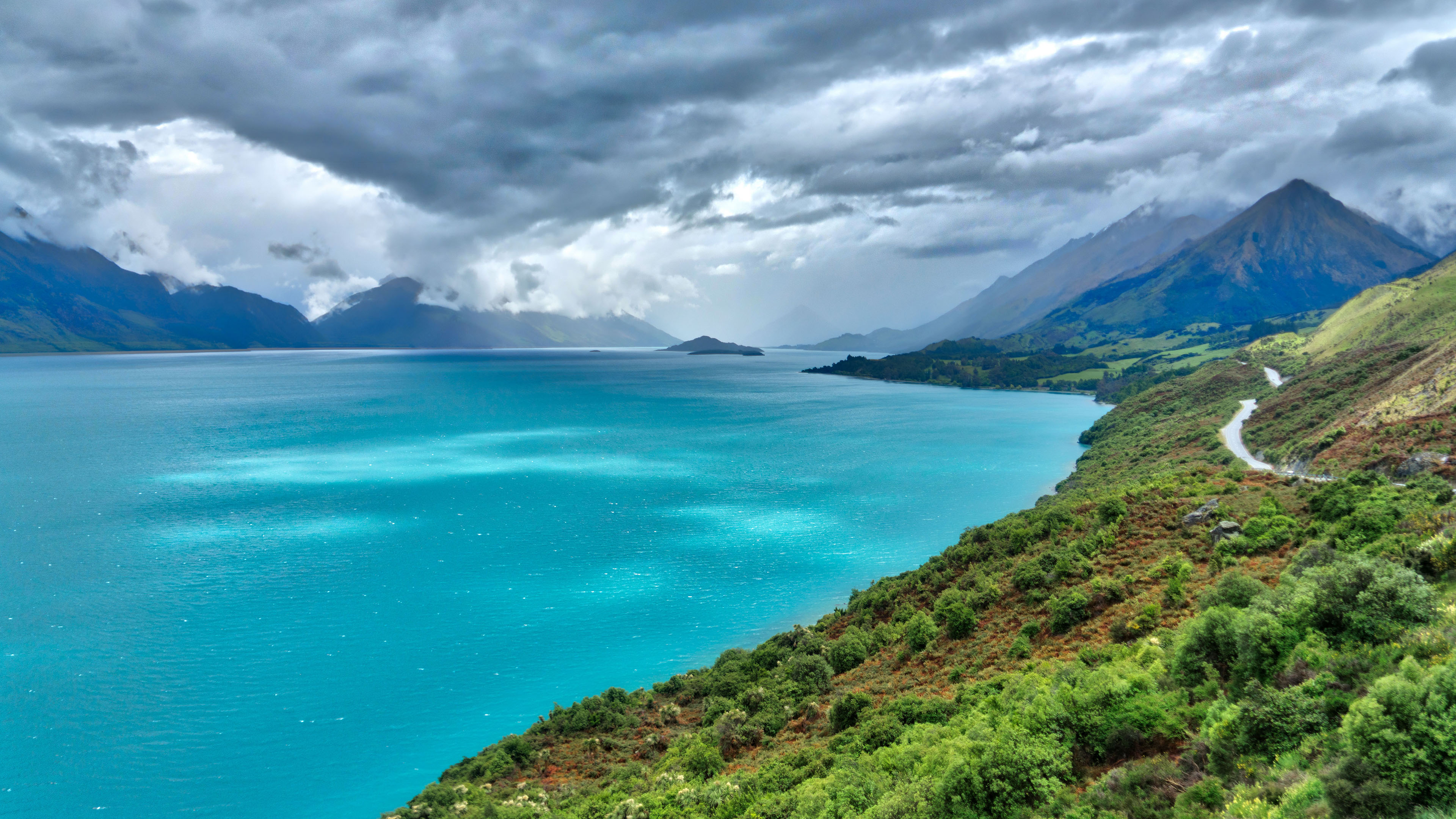 高山湖,高原,碧蓝,山峰