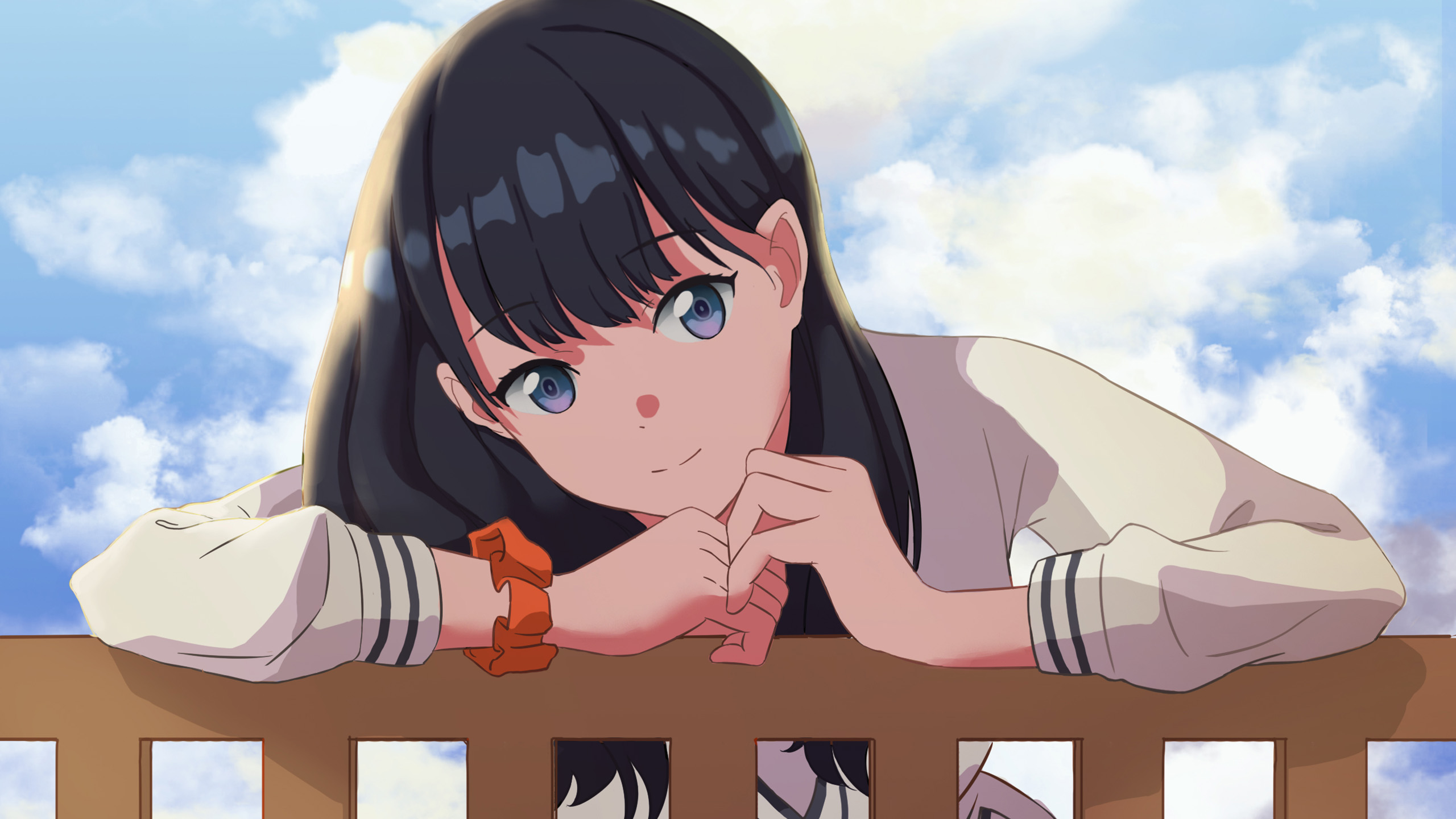 白云,长发女孩,大眼睛