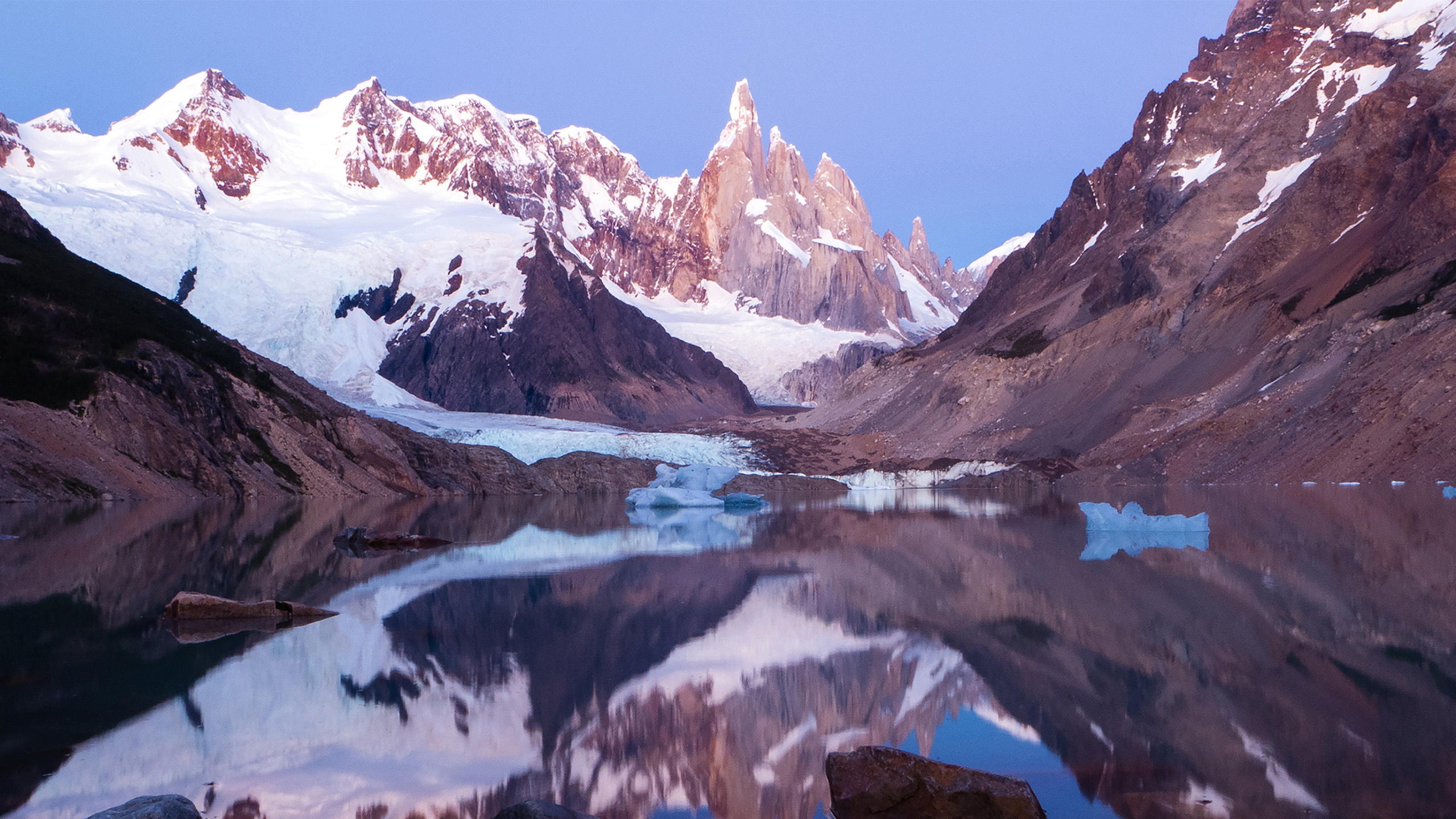 冰天雪地,冰川,倒影,山峰