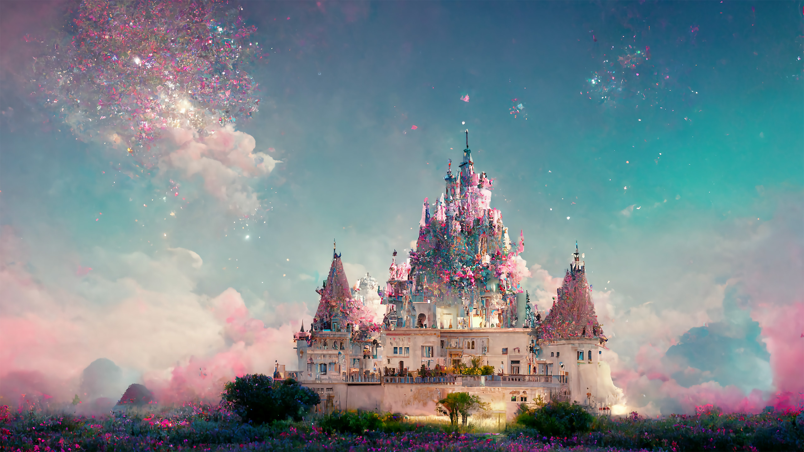 城堡,童话,繁星,缤纷色彩