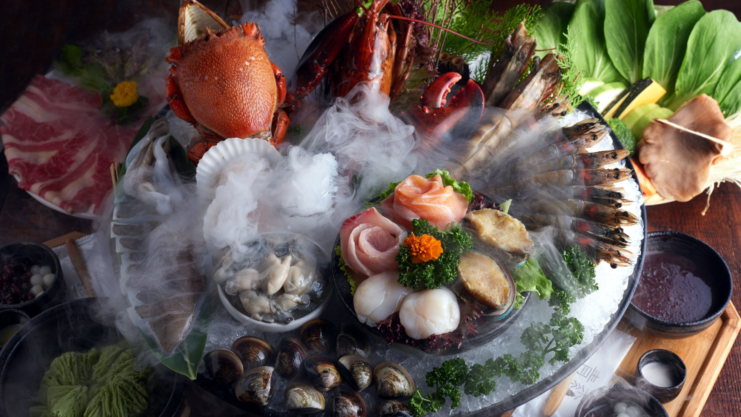 舒缓压力,海鲜,拼盘,龙虾