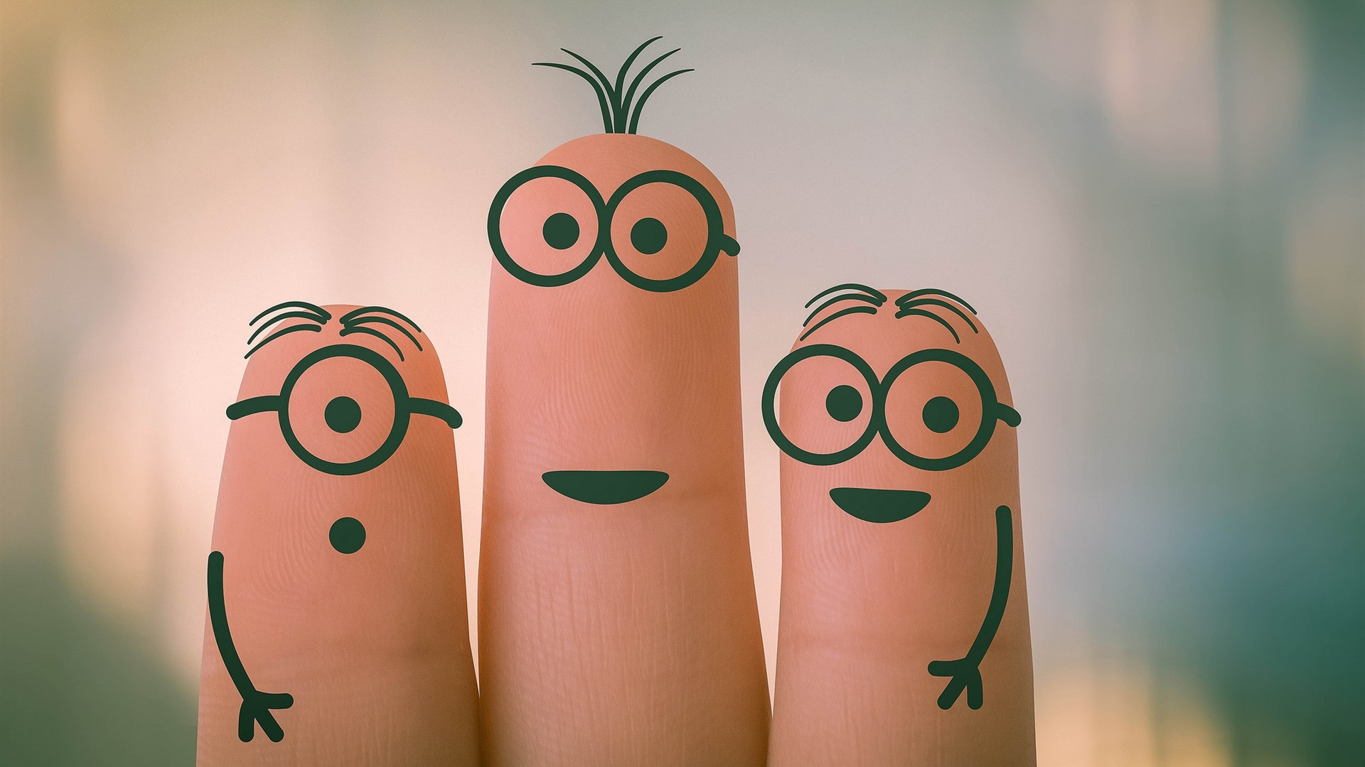 手指,小黄人,可爱