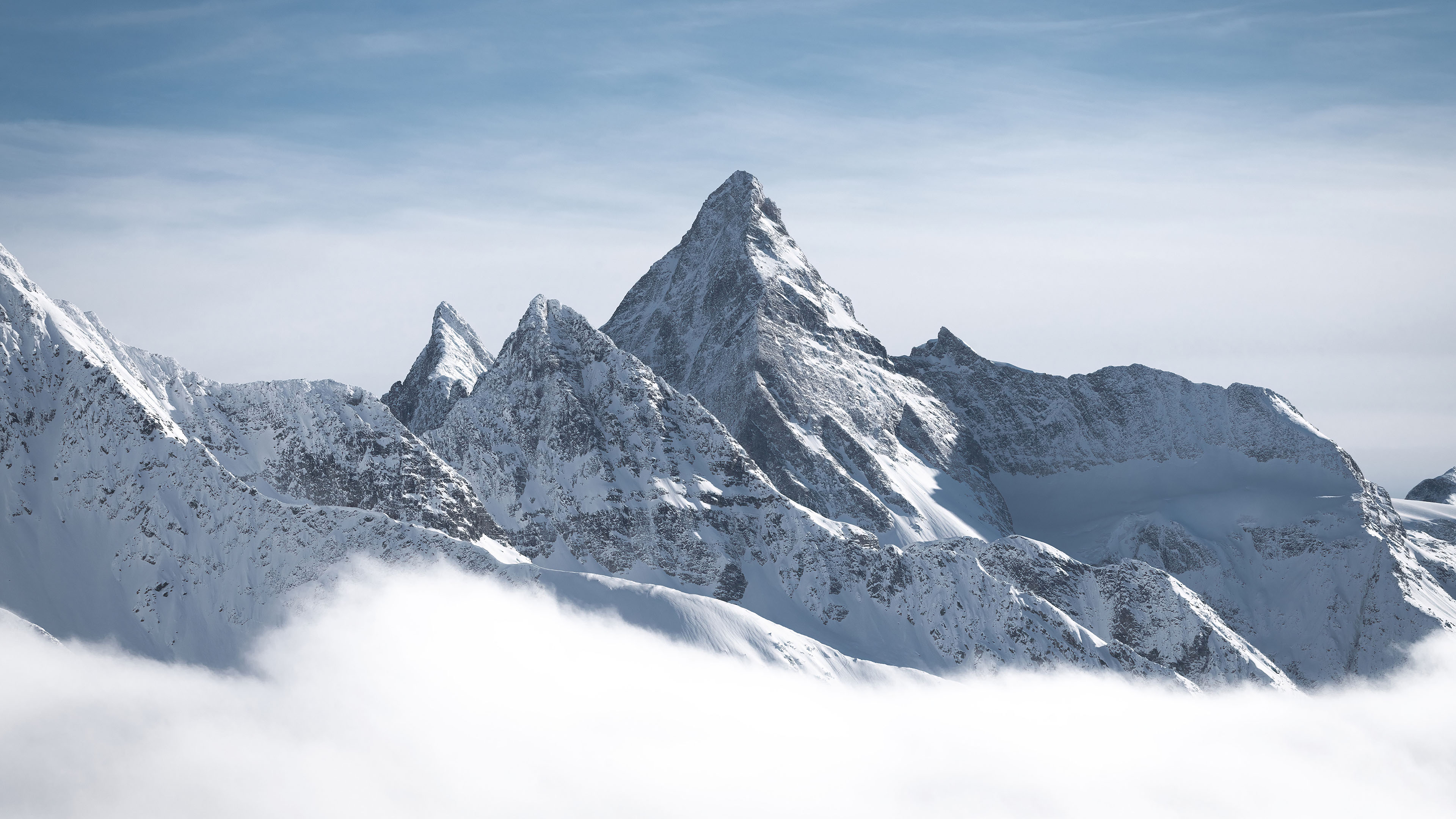 冰天雪地,雪山,山顶,冰雾