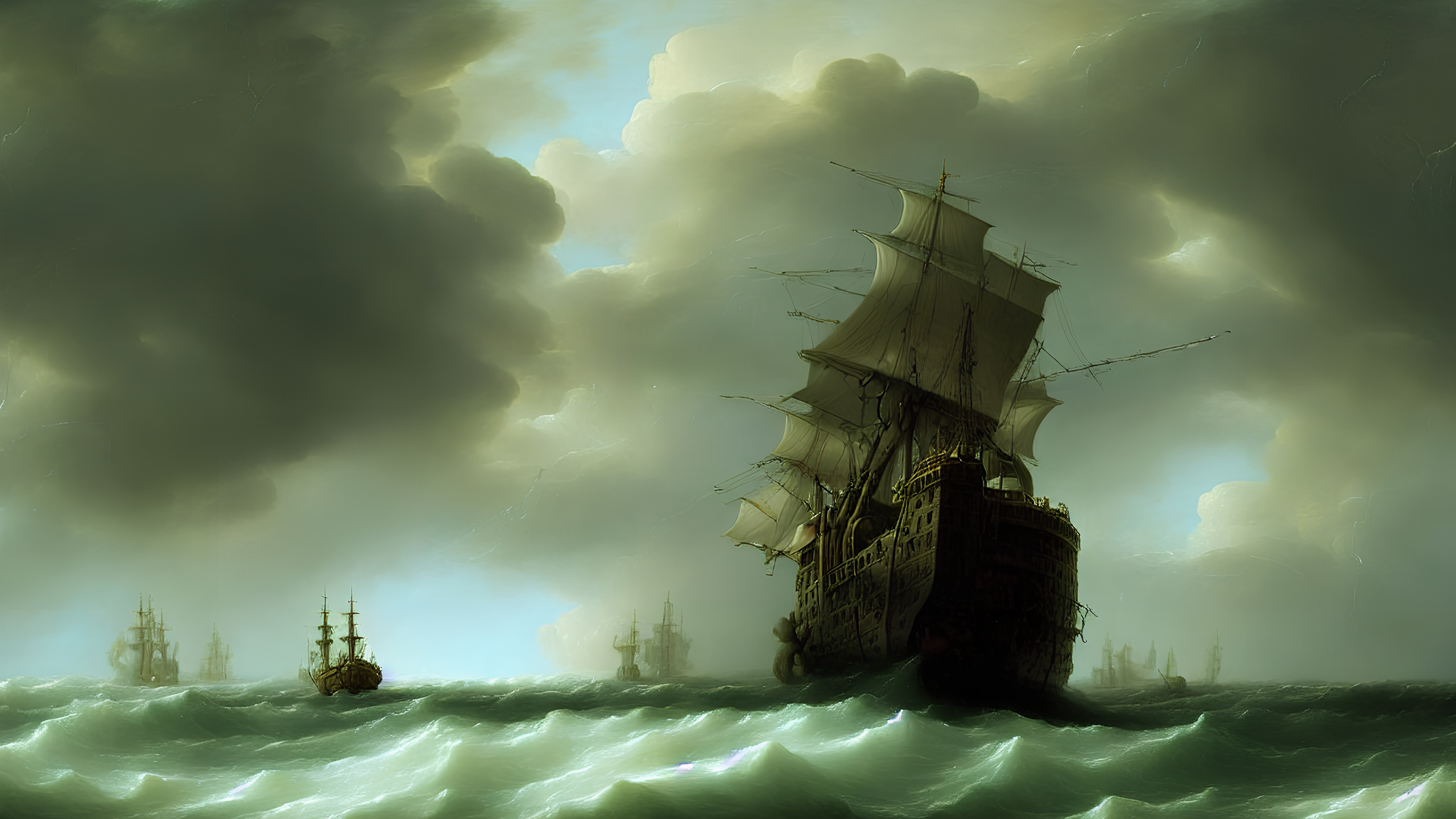 战舰,舰队,海浪,波涛