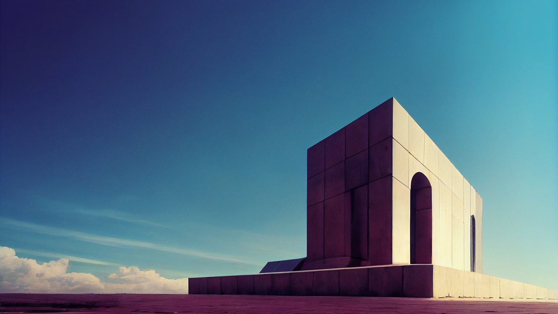 沙漠,方形建筑,孤单