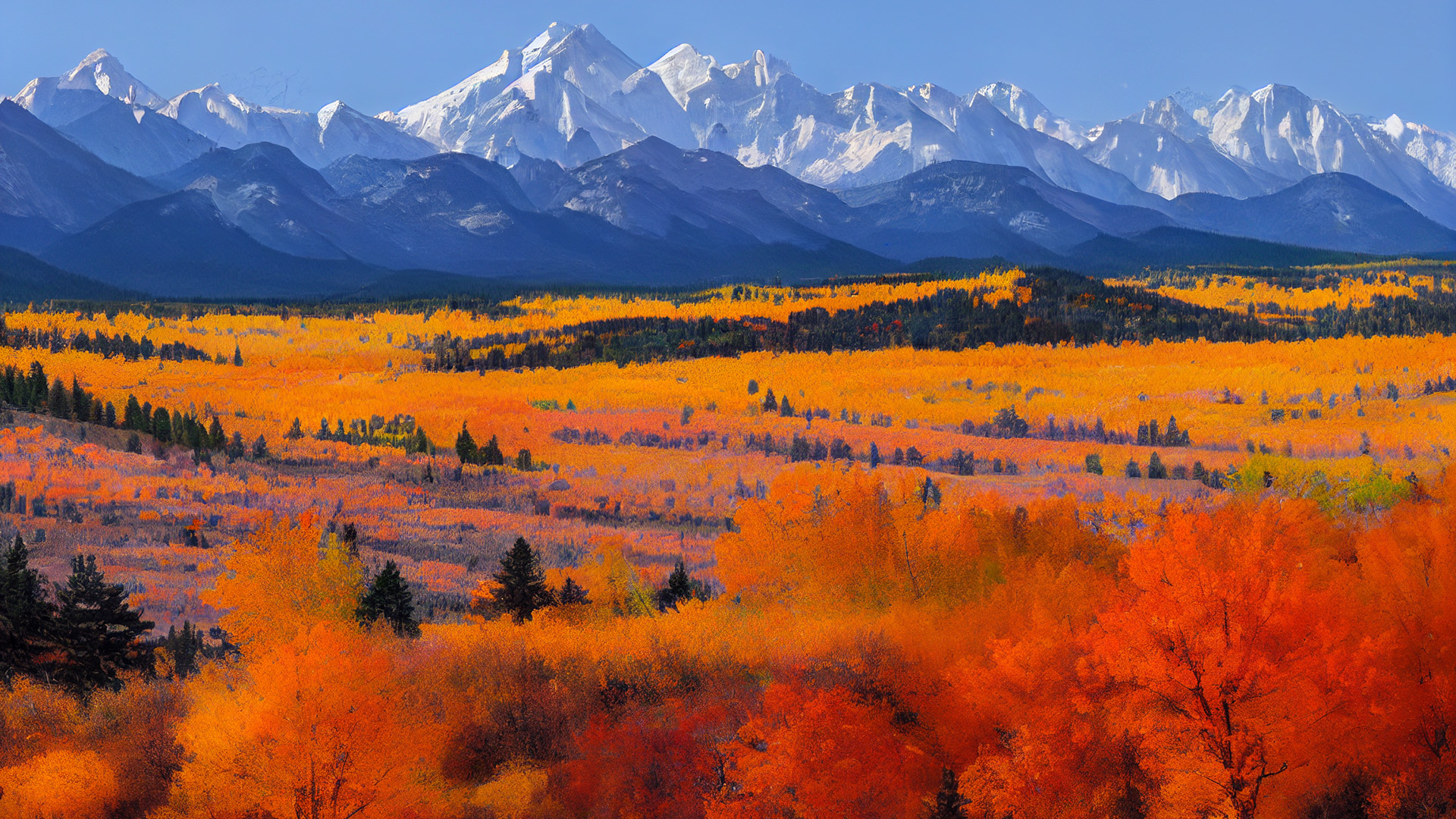 秋意正浓,红树林,高原,雪山