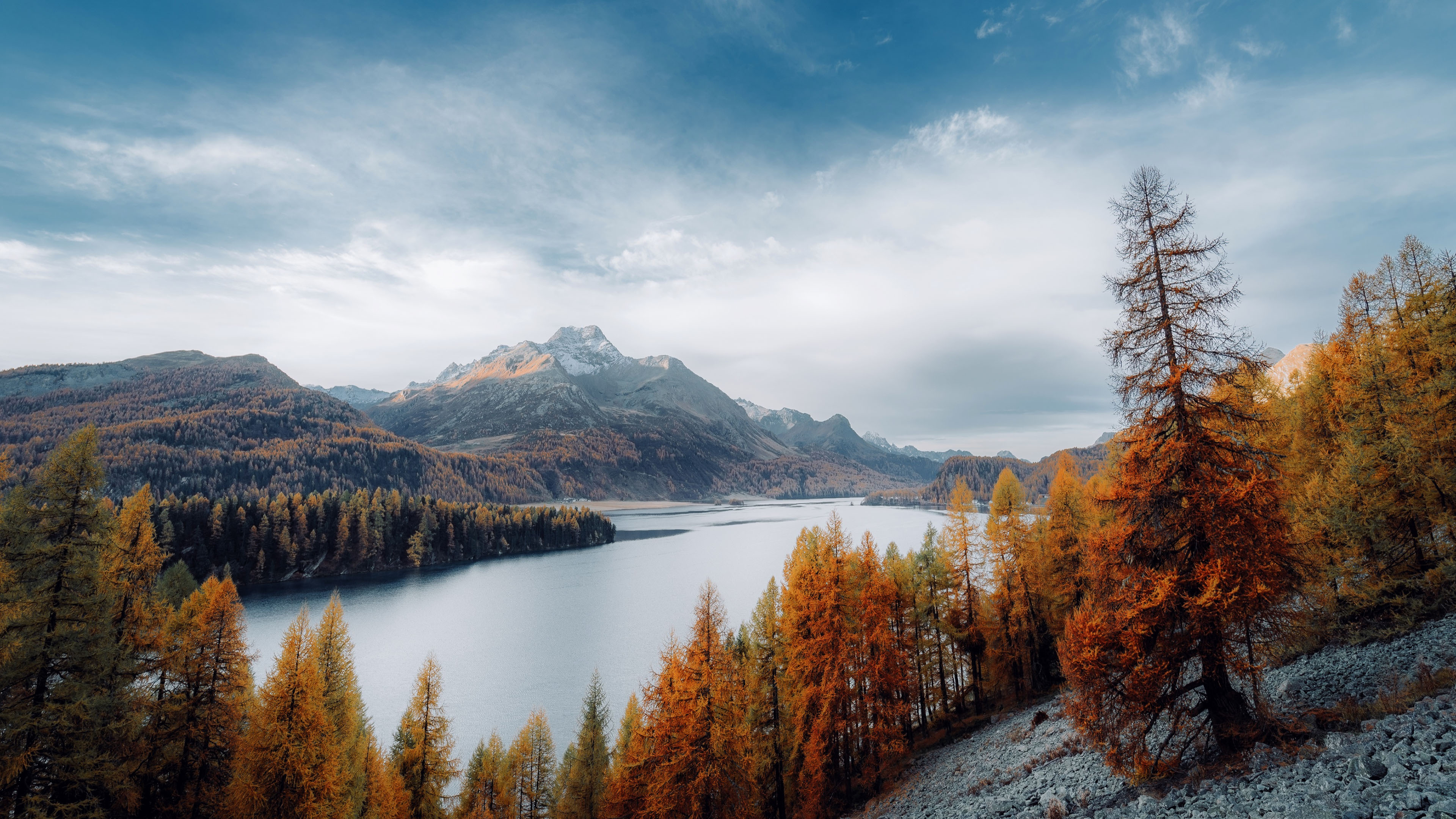 秋意正浓,湖水,树林,红叶