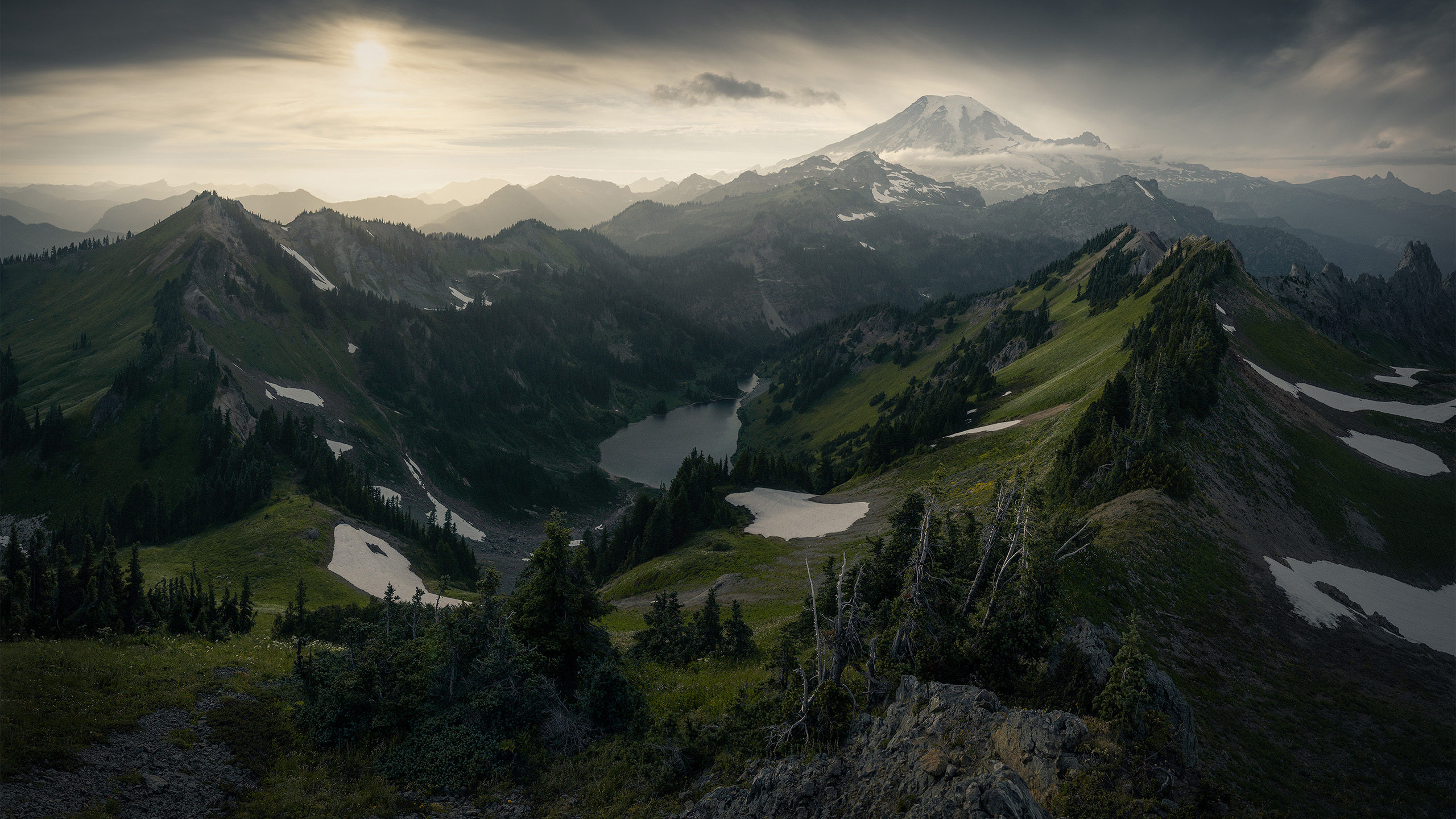 自然风光,雪山,山峰,乌云