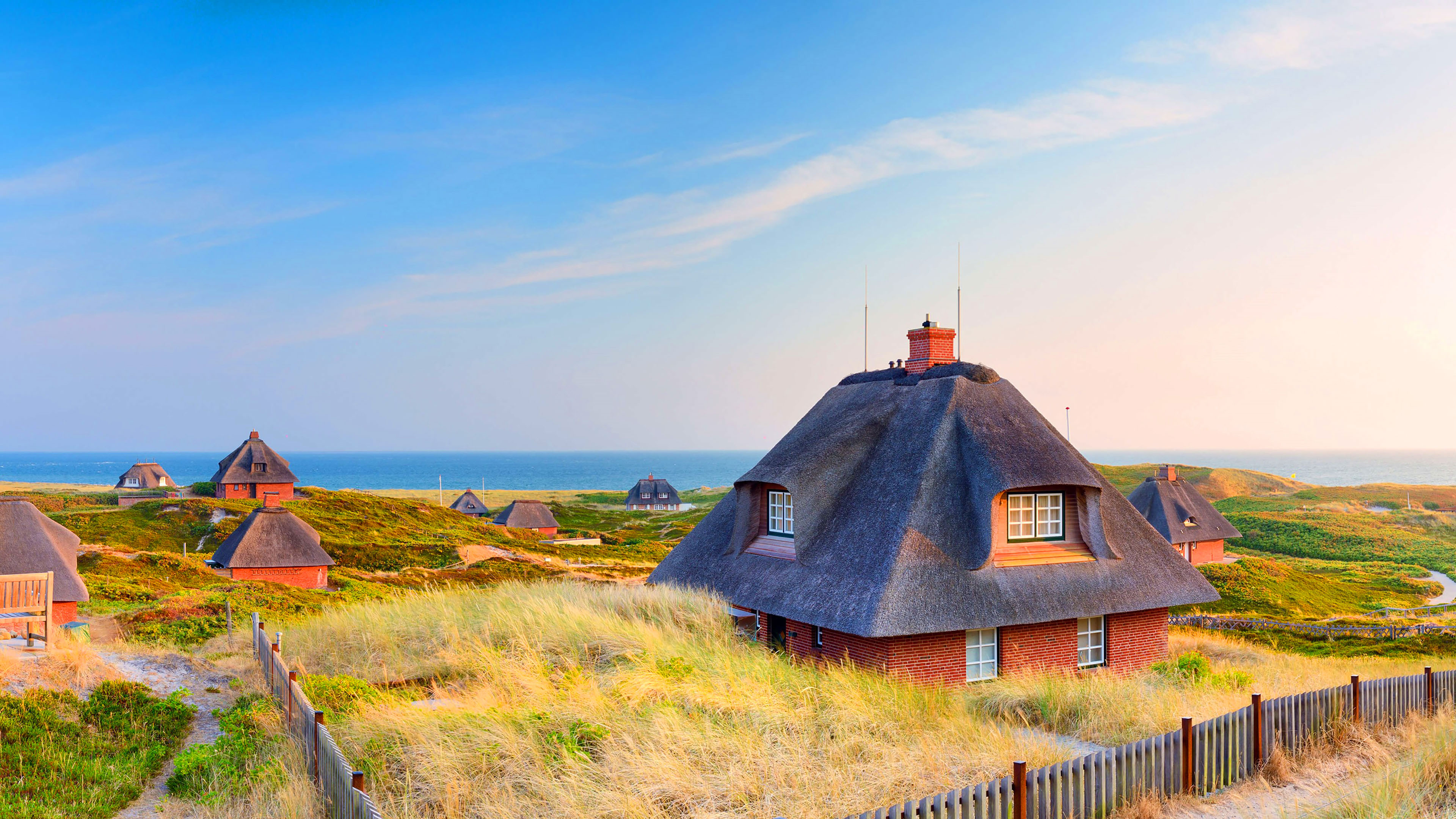 小屋,栅栏,草原,村庄