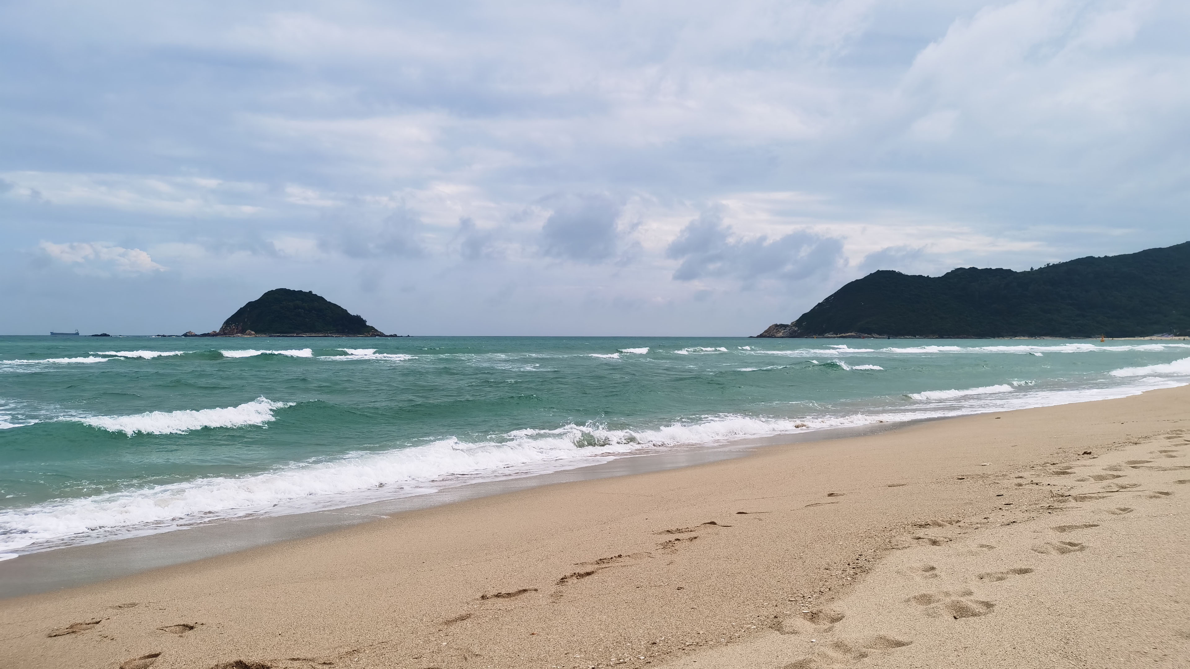 海洋天堂,沙滩,海浪,脚印