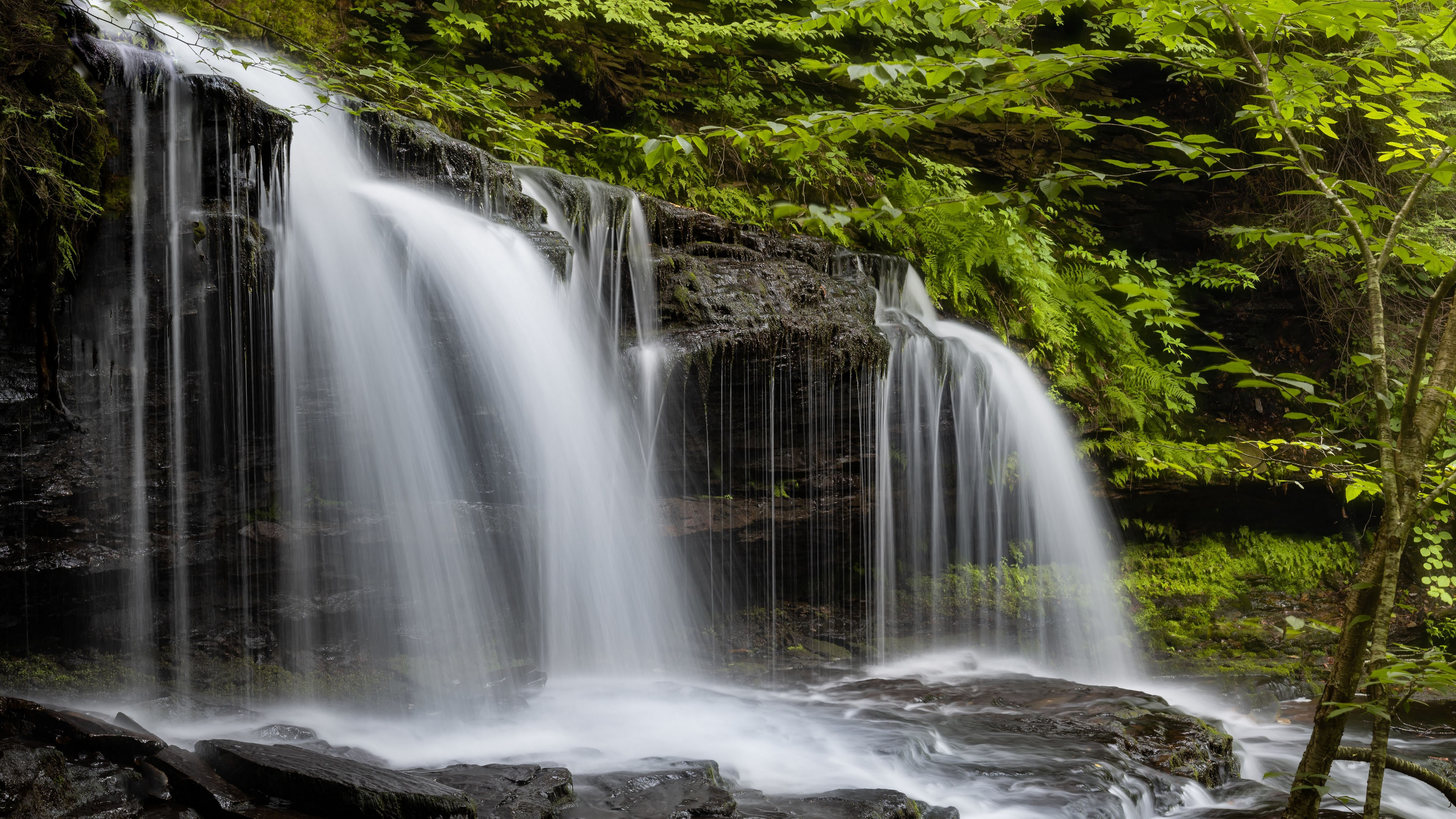 自然风光,瀑布,美景,青山绿水