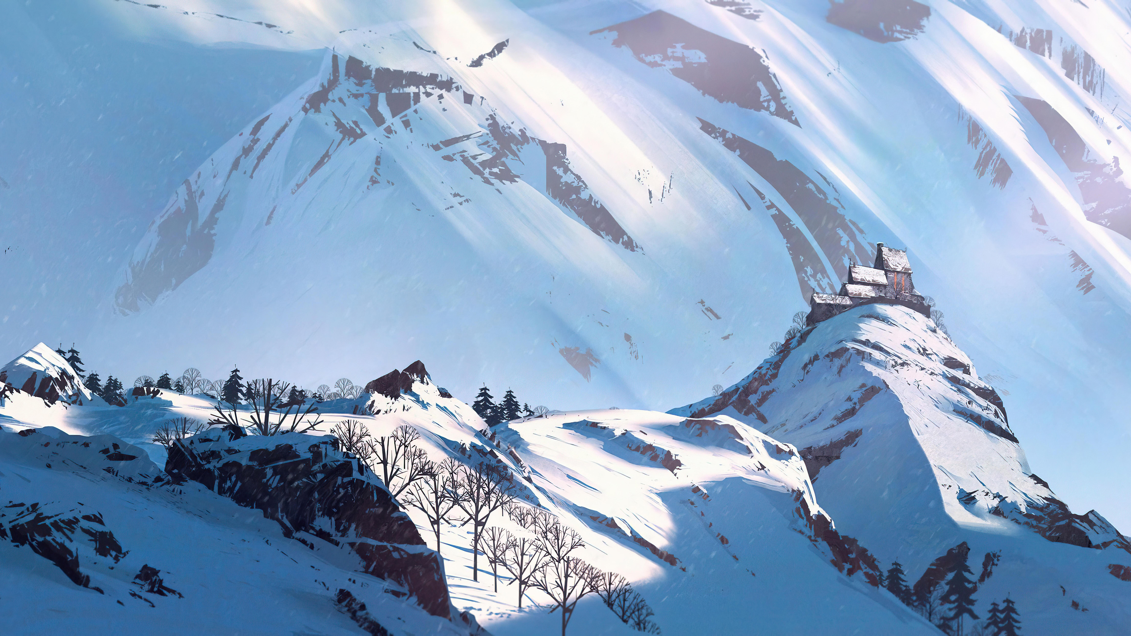 冰天雪地,雪山,山峰,雪原