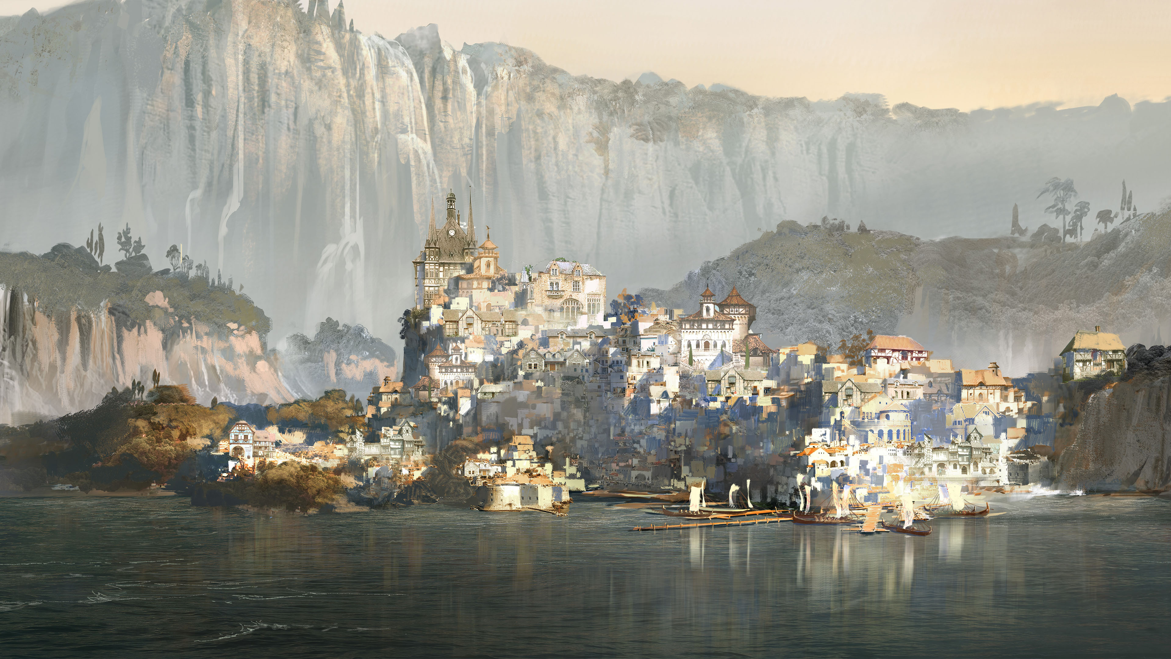 湖边小镇,优化,建筑