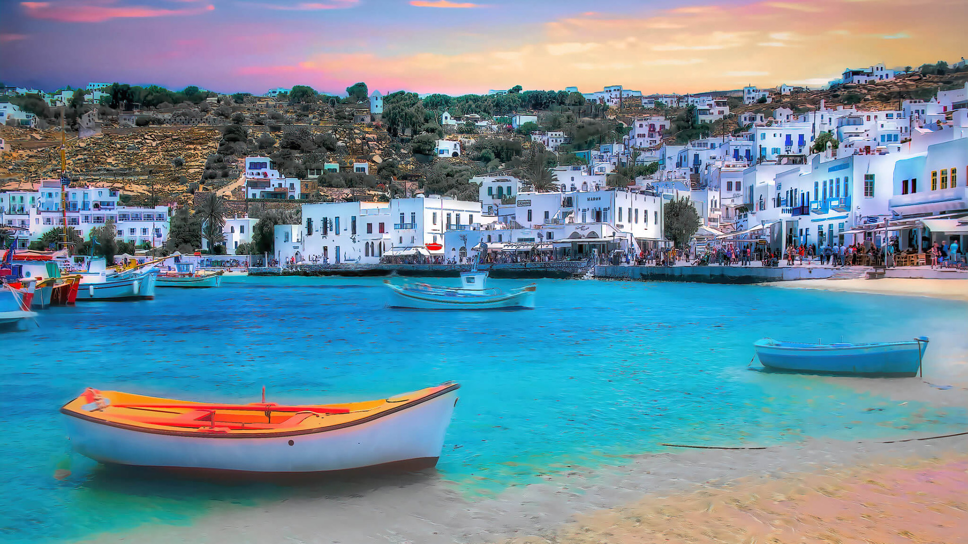 海洋天堂,沙滩,地中海,小船