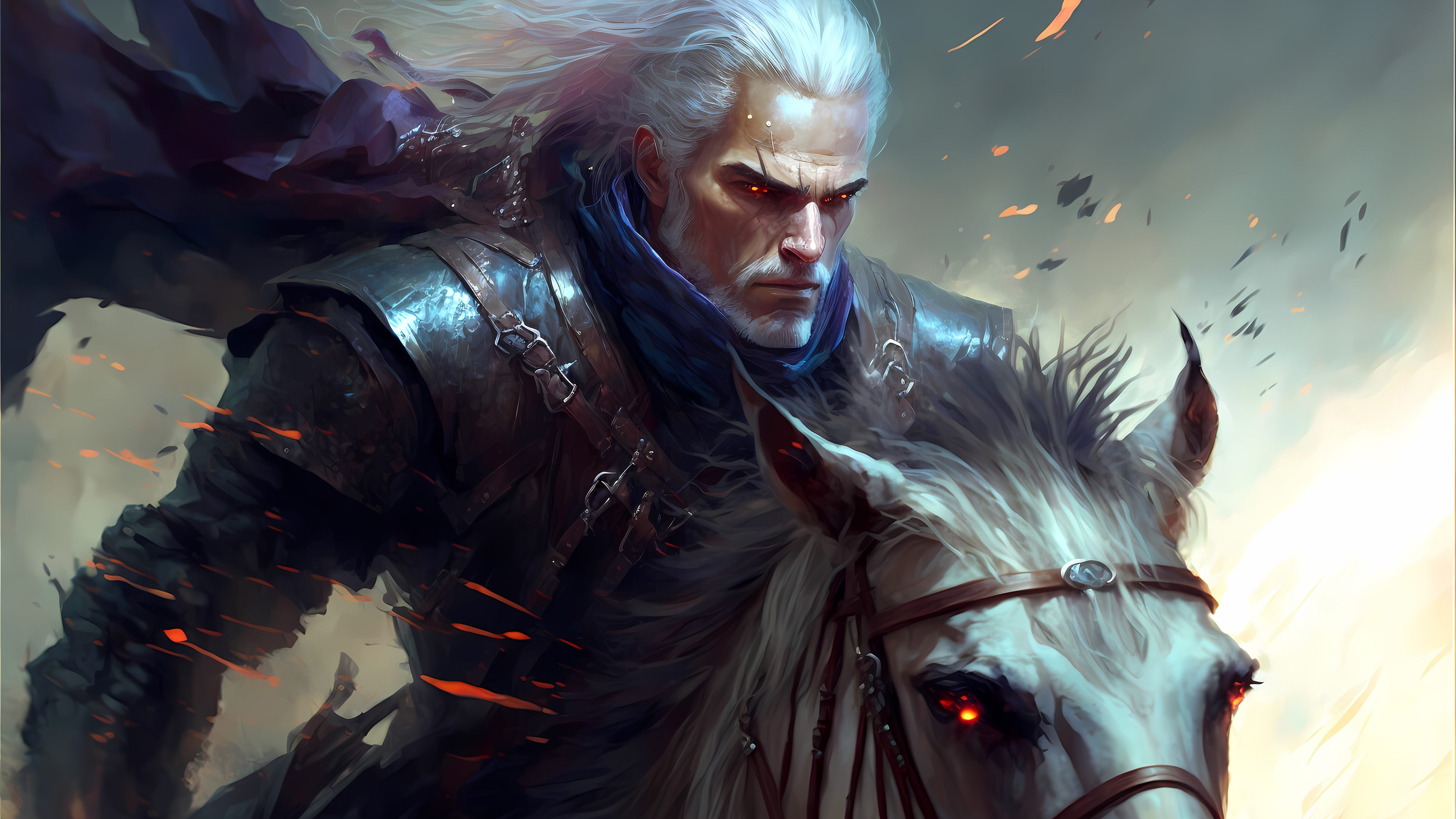 巫师,驱魔师,骑马