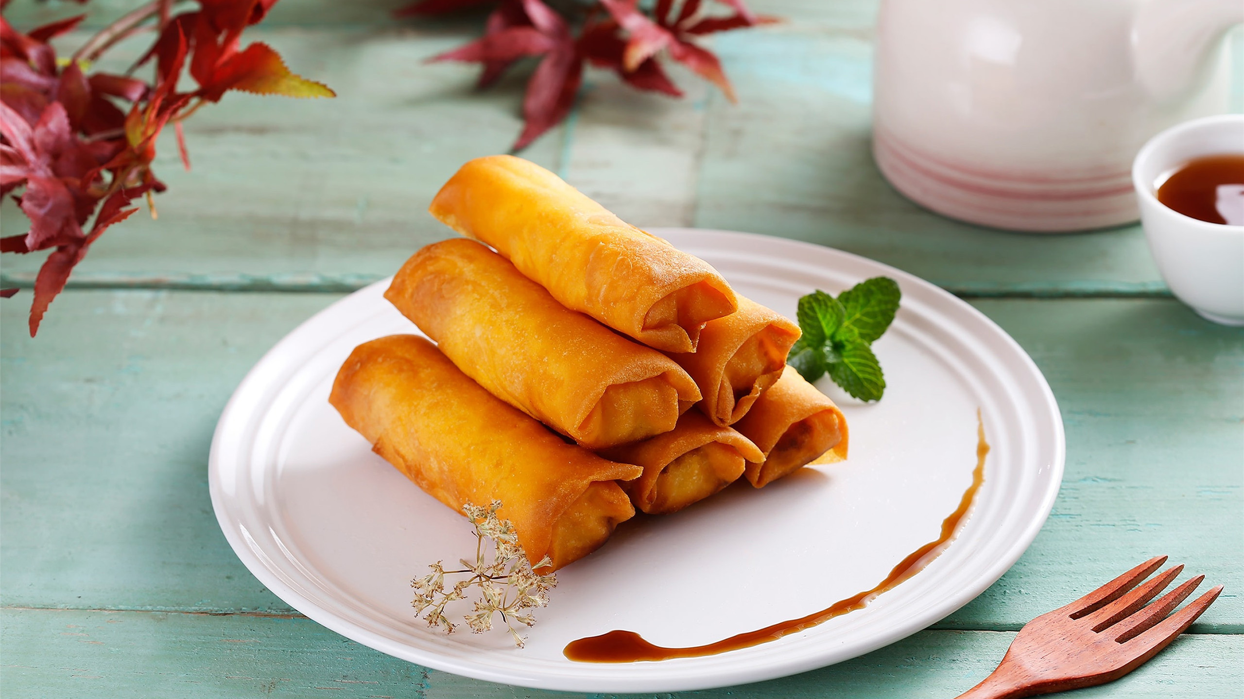 舒缓压力,春卷,早餐