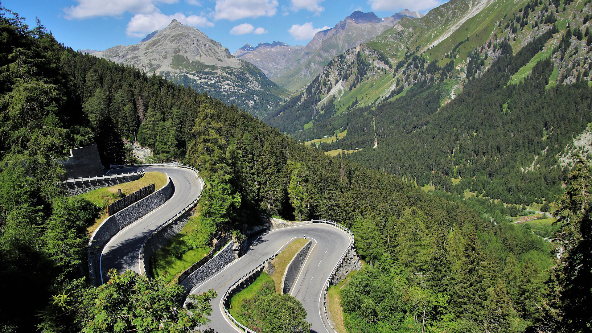 山谷,盘山路,树林