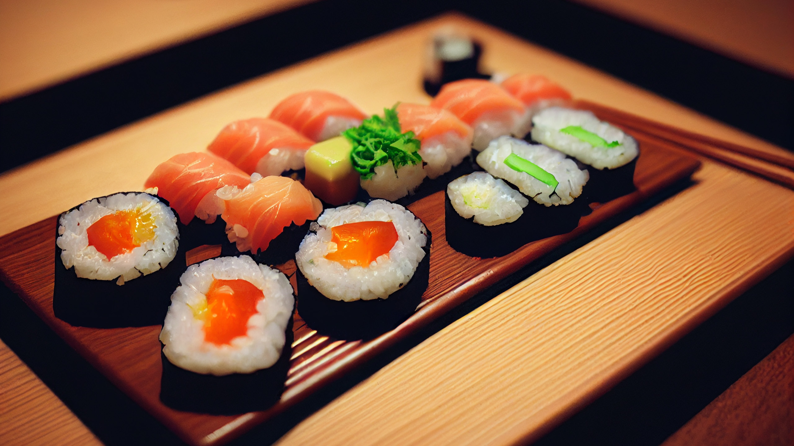 舒缓压力,紫菜卷,寿司,三文鱼