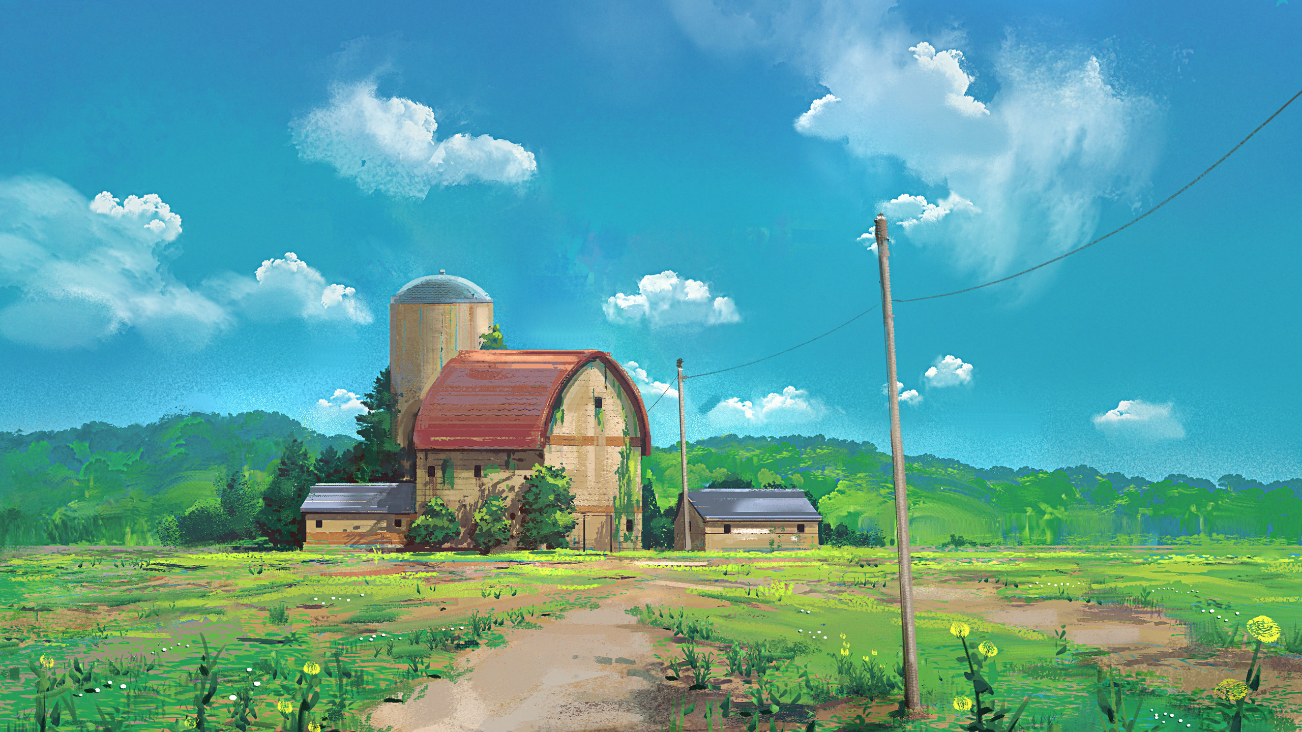 云朵,蓝天,乡村