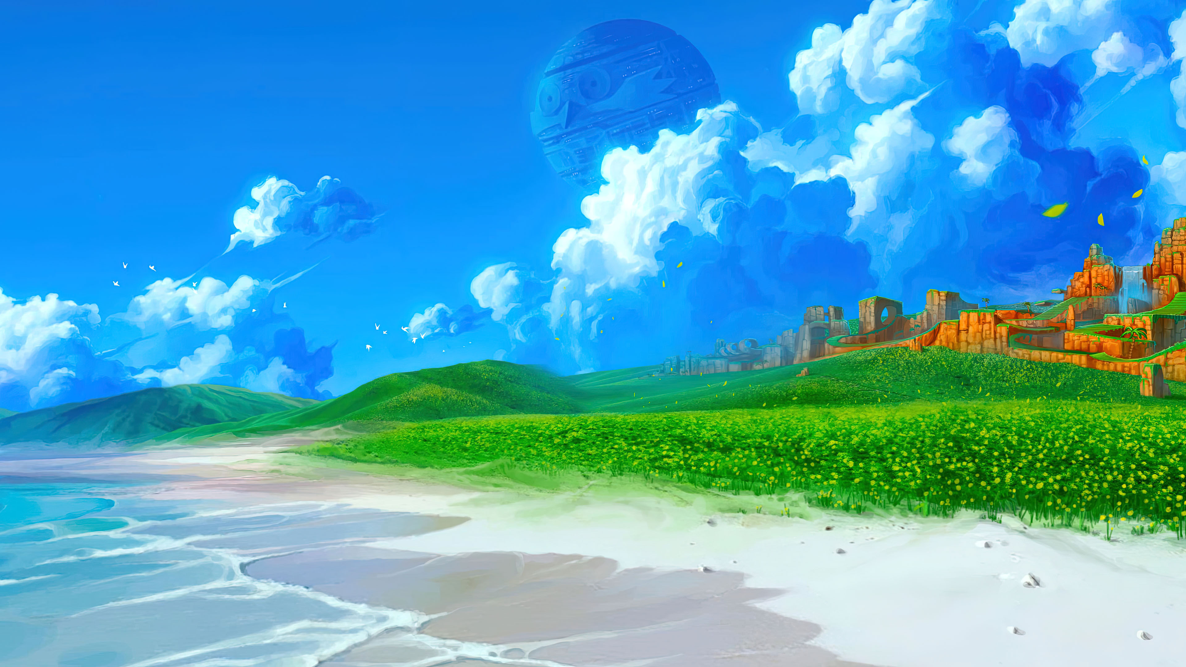 蓝天,海浪,海滩,星球