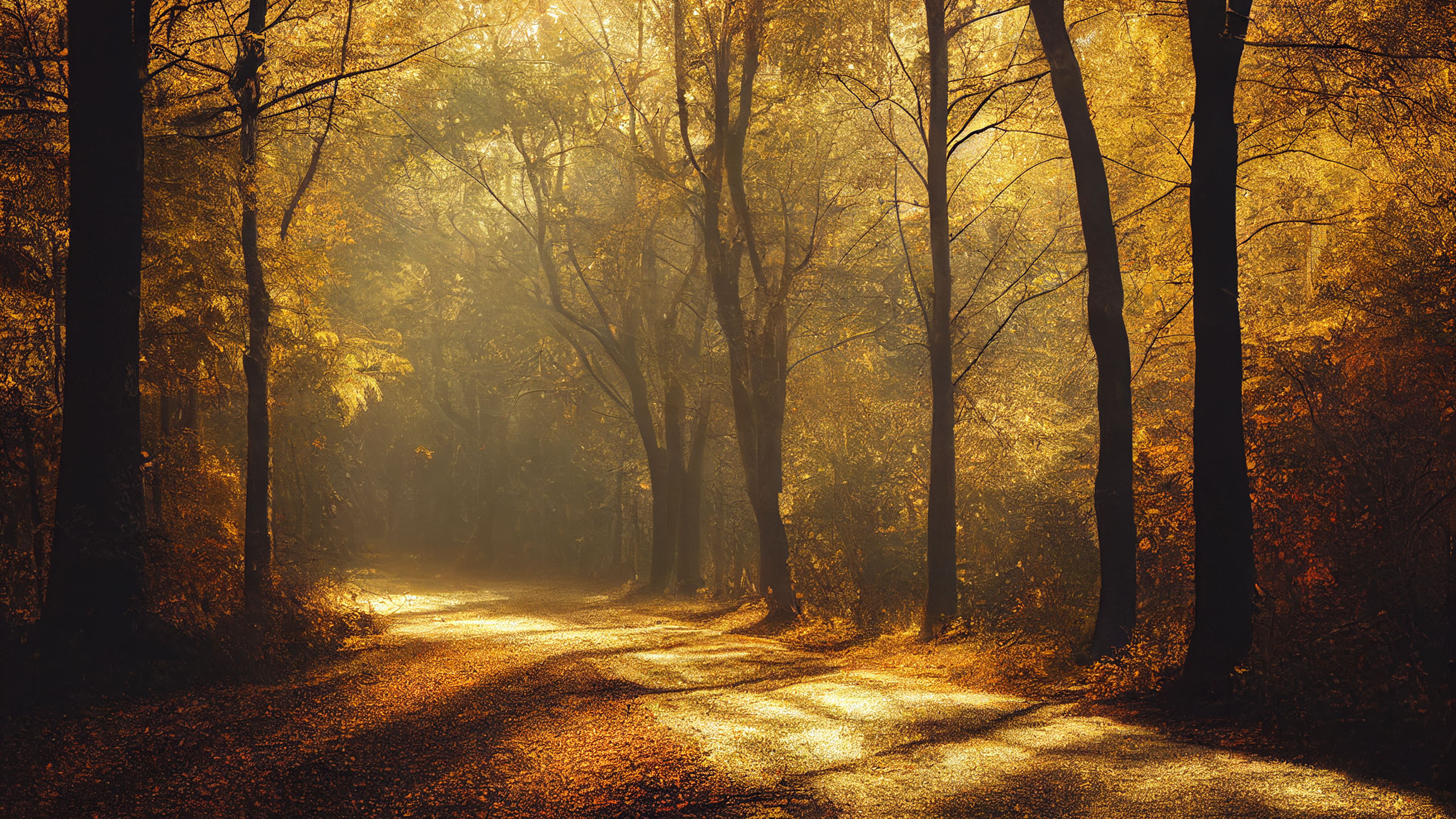 秋意正浓,树林,黄昏,小路