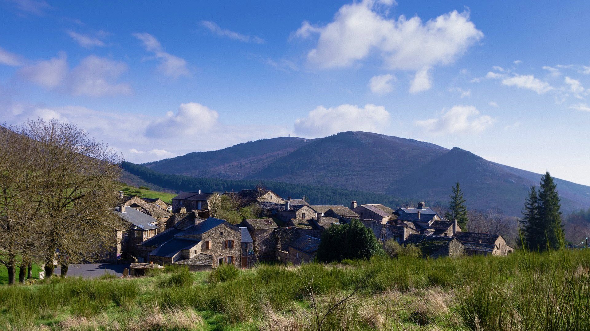 自然风光,小镇,村庄,天空