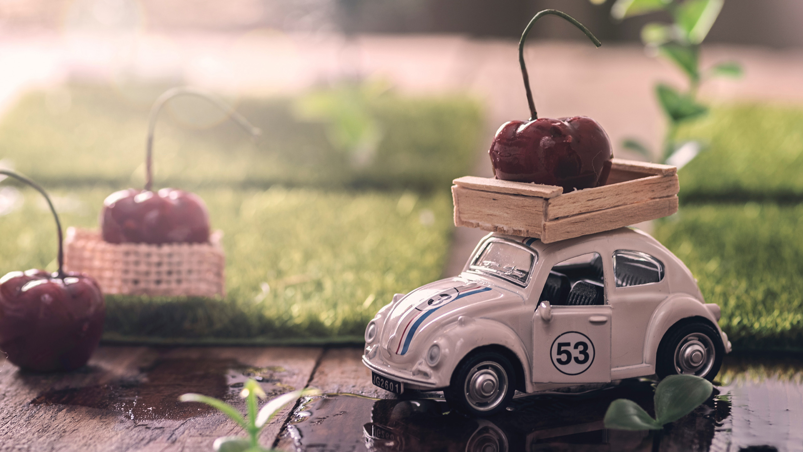 静物写真,樱桃,汽车