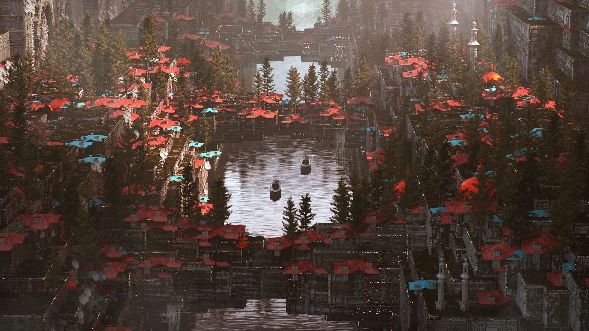 小镇,小船,码头