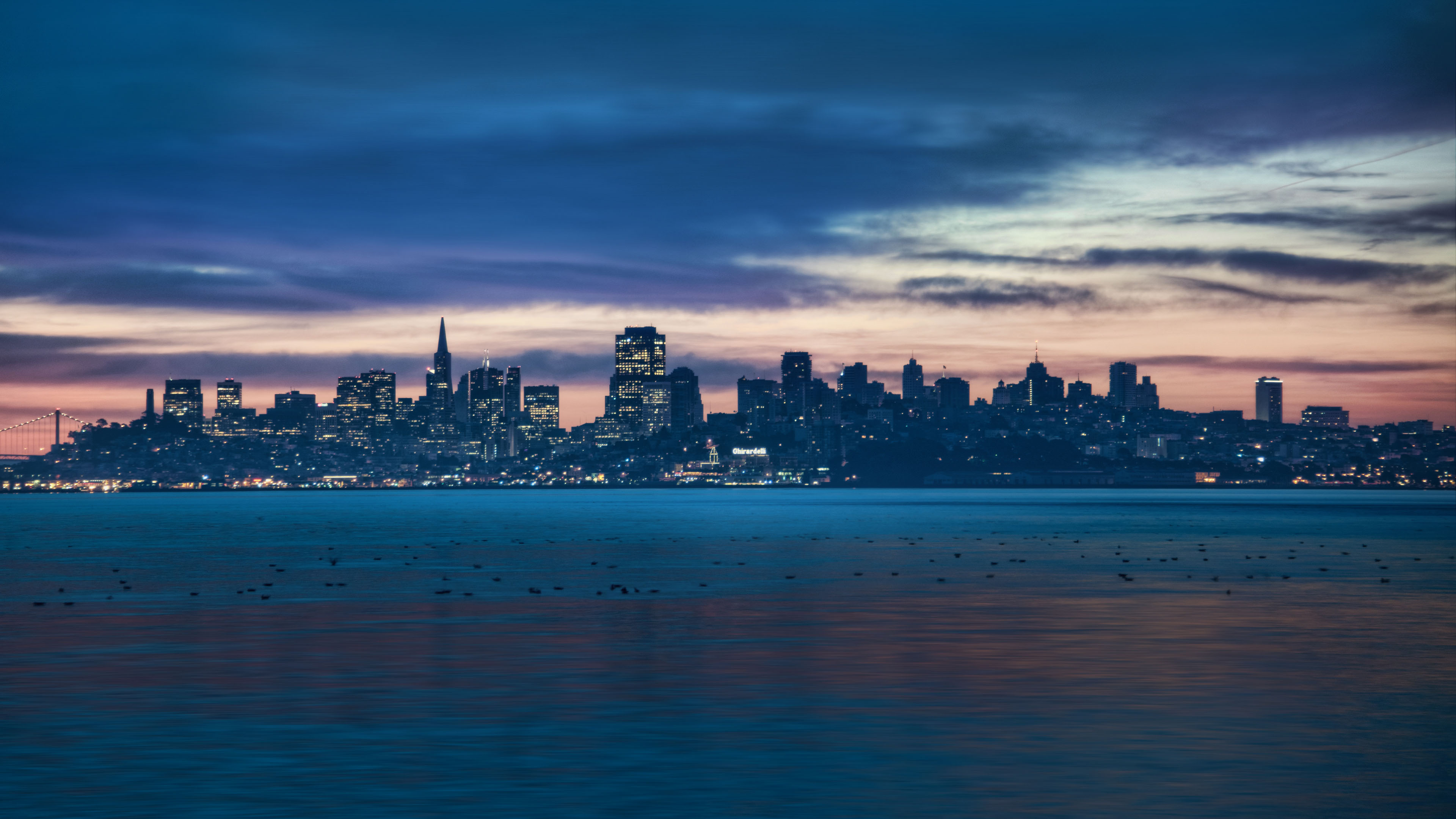 城市夜景,海滨城市,加州