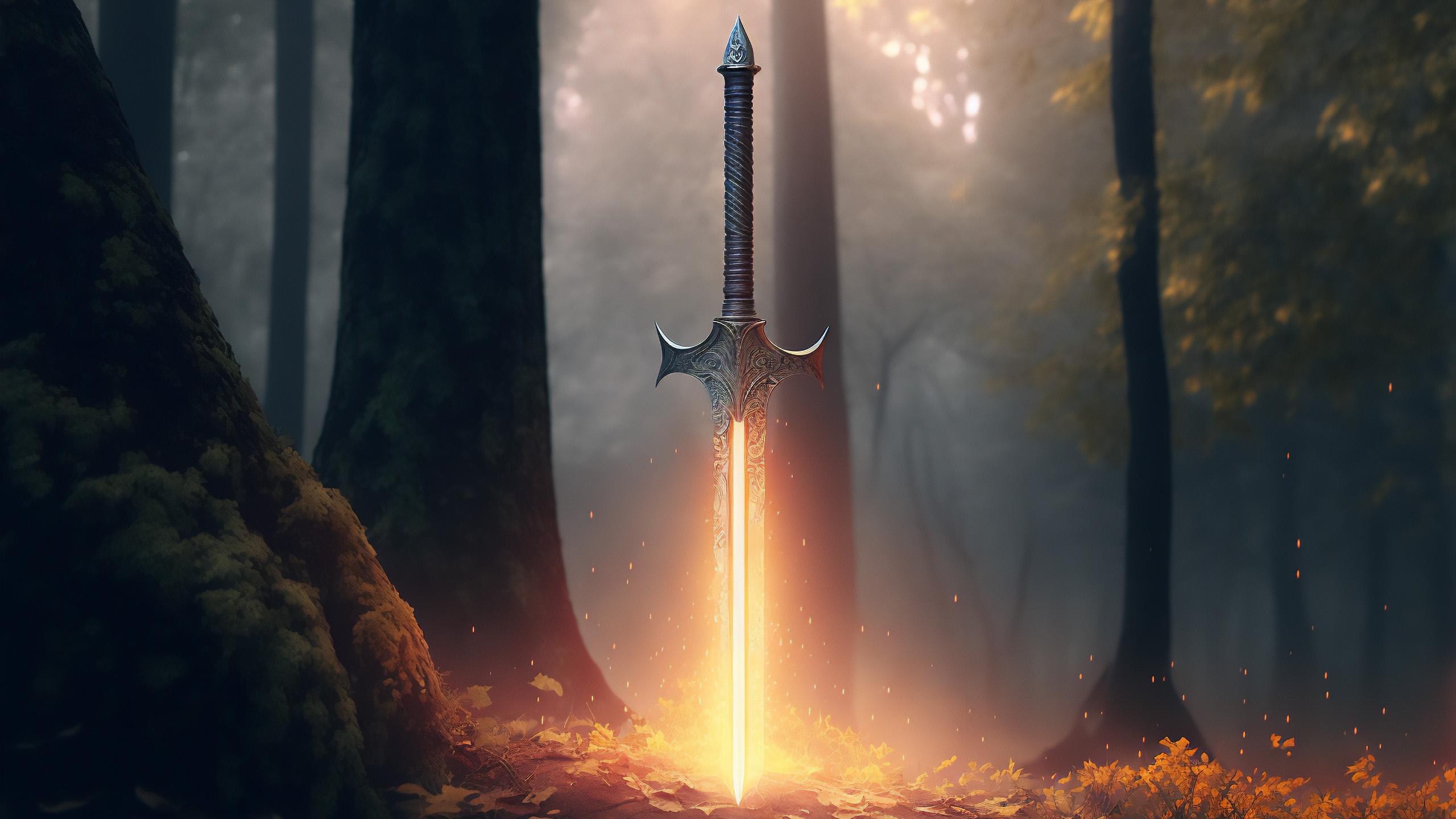 光之剑,树林,森林,武器