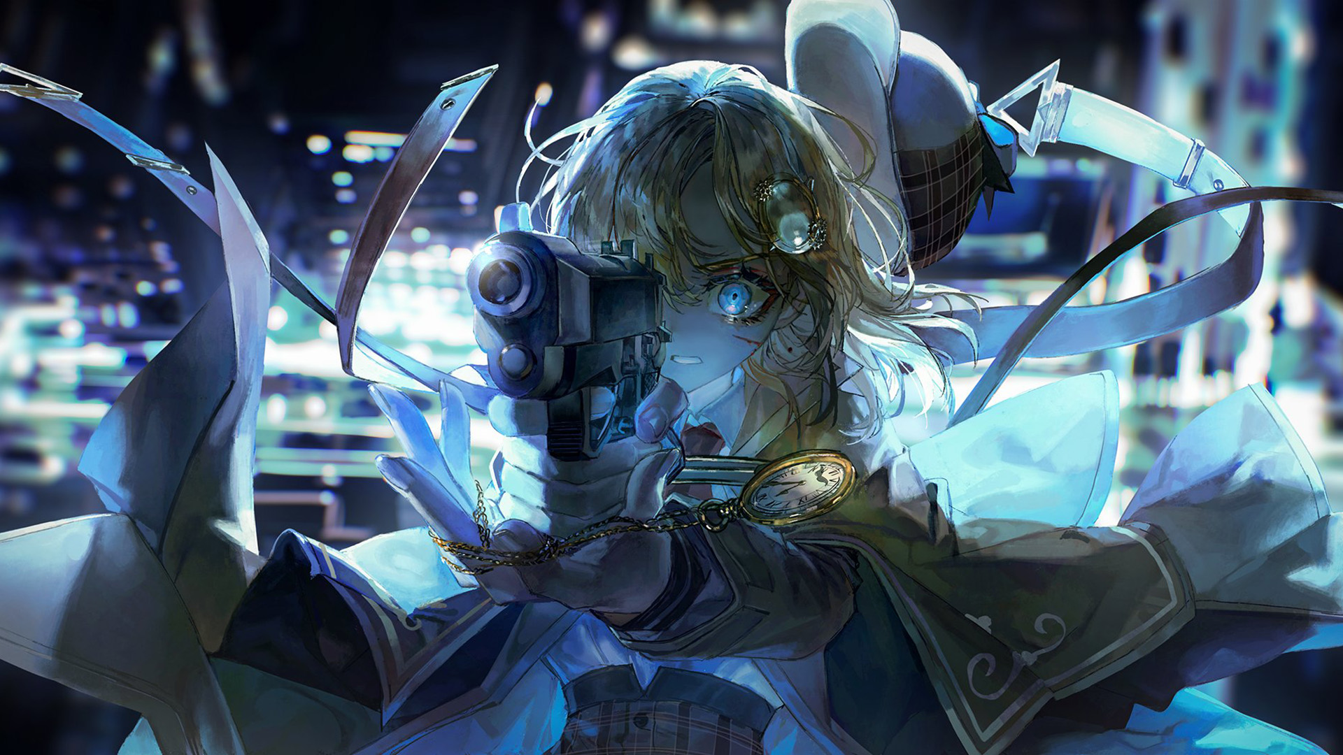 怀表,手枪,时间魔法,女孩