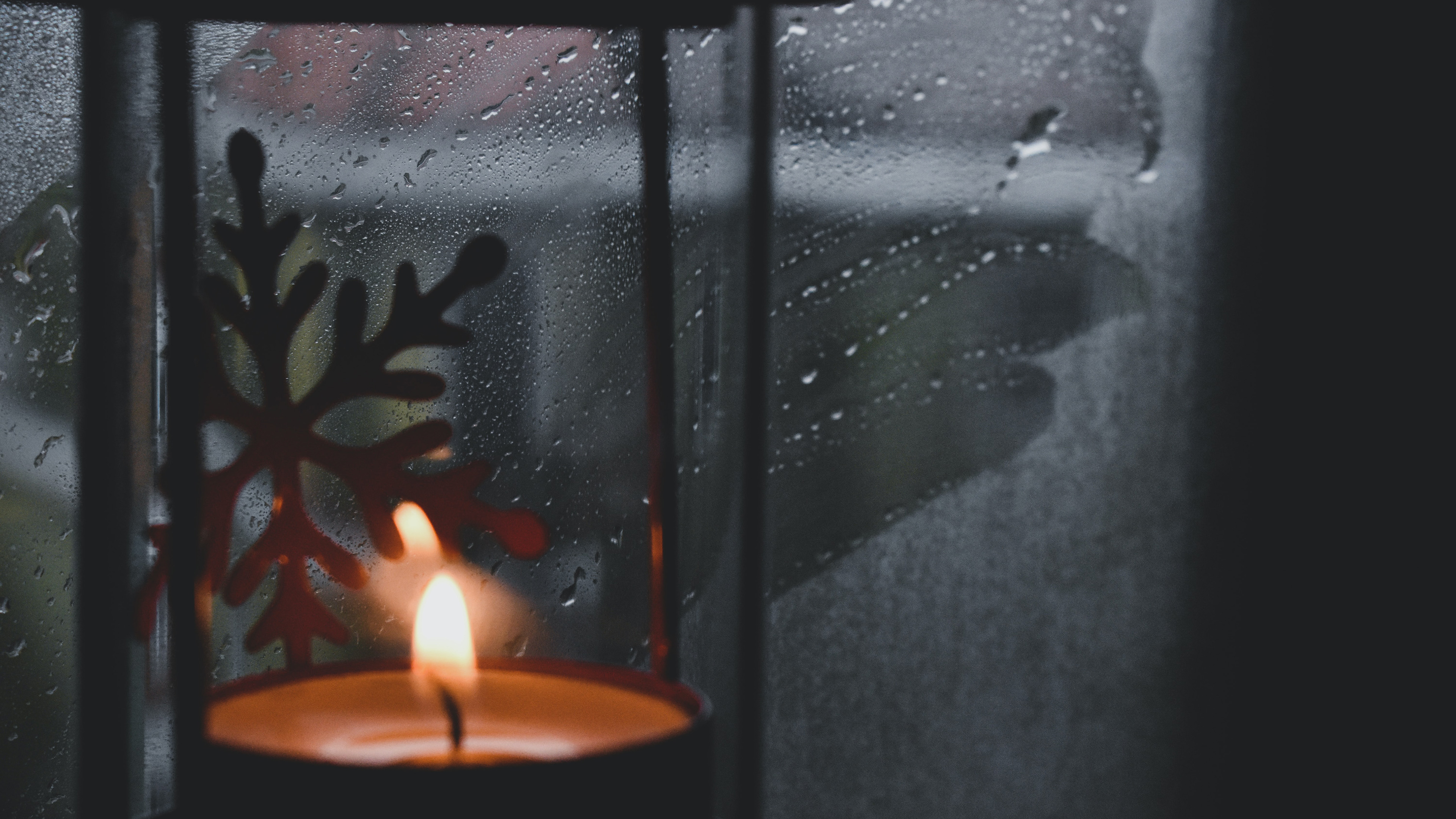 静物写真,蜡烛,雪花,窗户,烛光