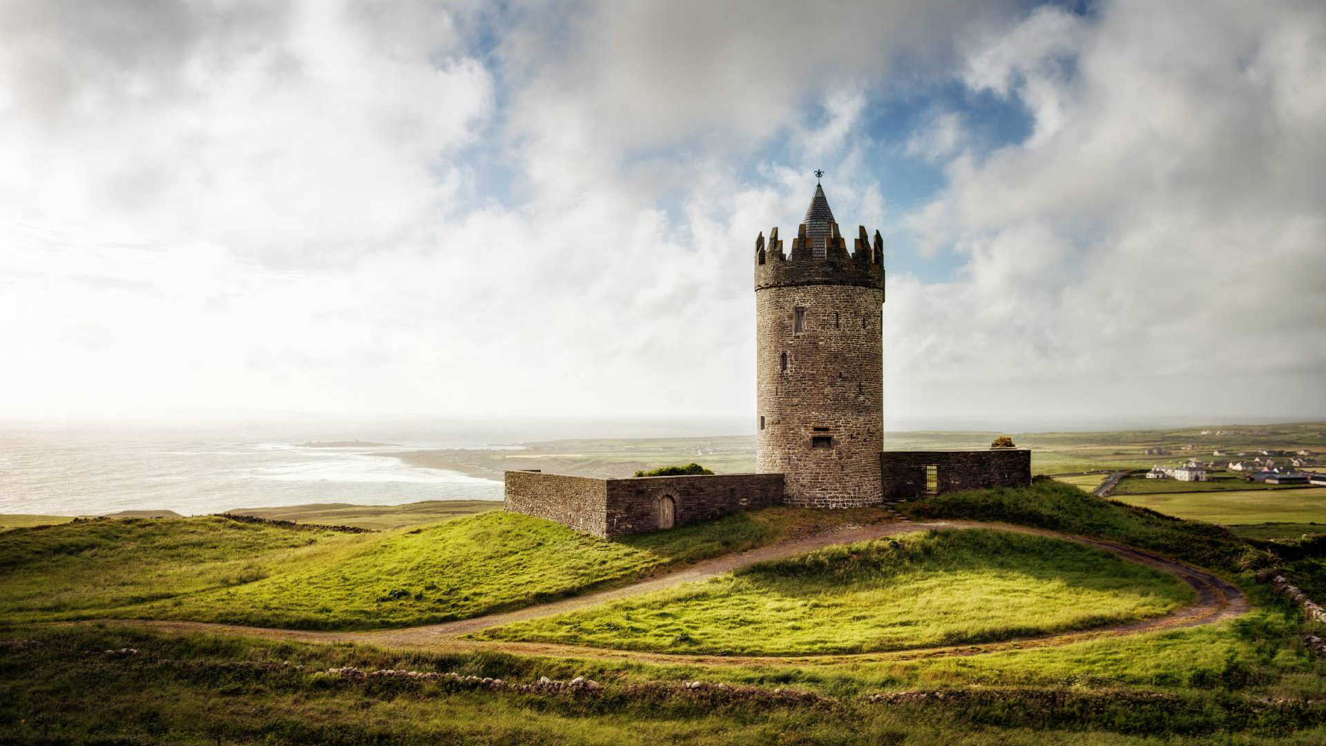 城堡,海岸,平原,遗迹
