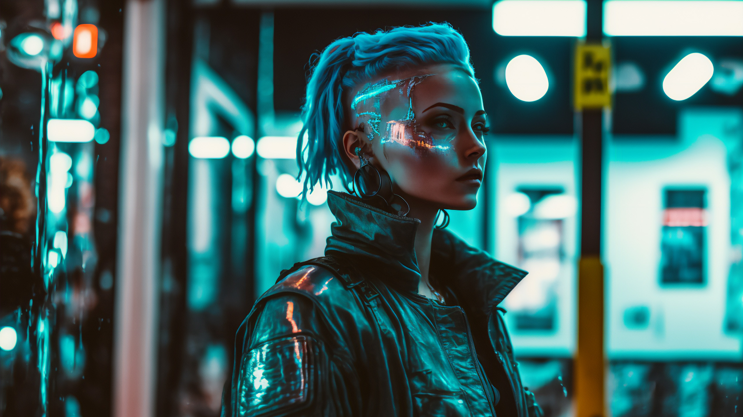 主机游戏,赛博朋克,短发女孩,酷