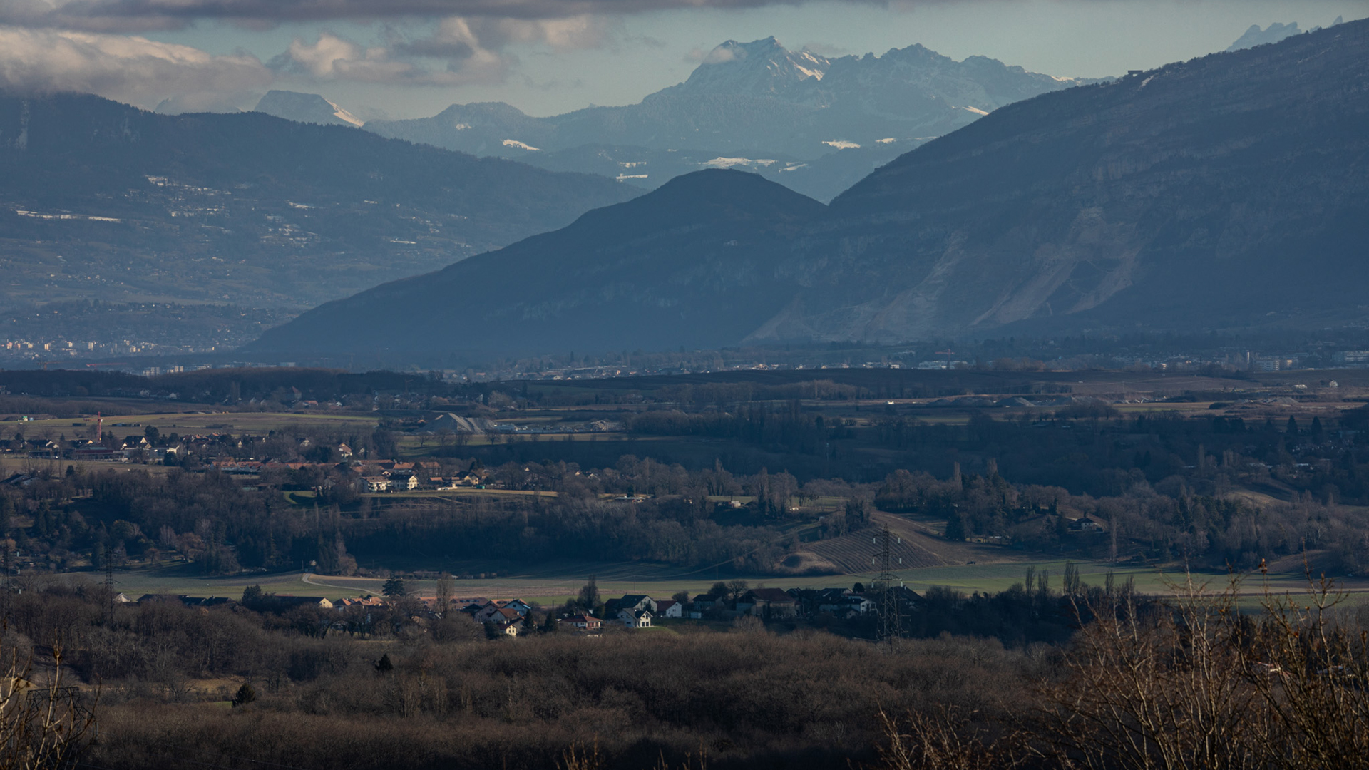 自然风光,山谷,峡谷,村庄