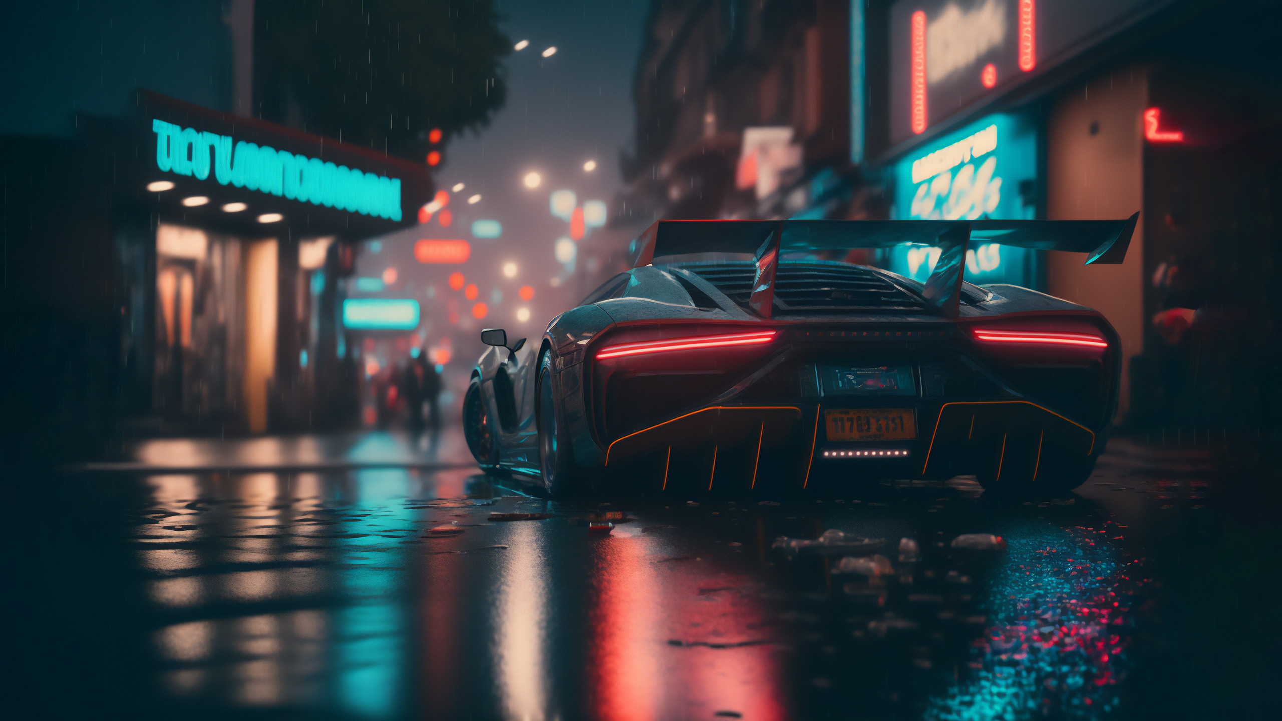 超跑,夜景,都市,灯光