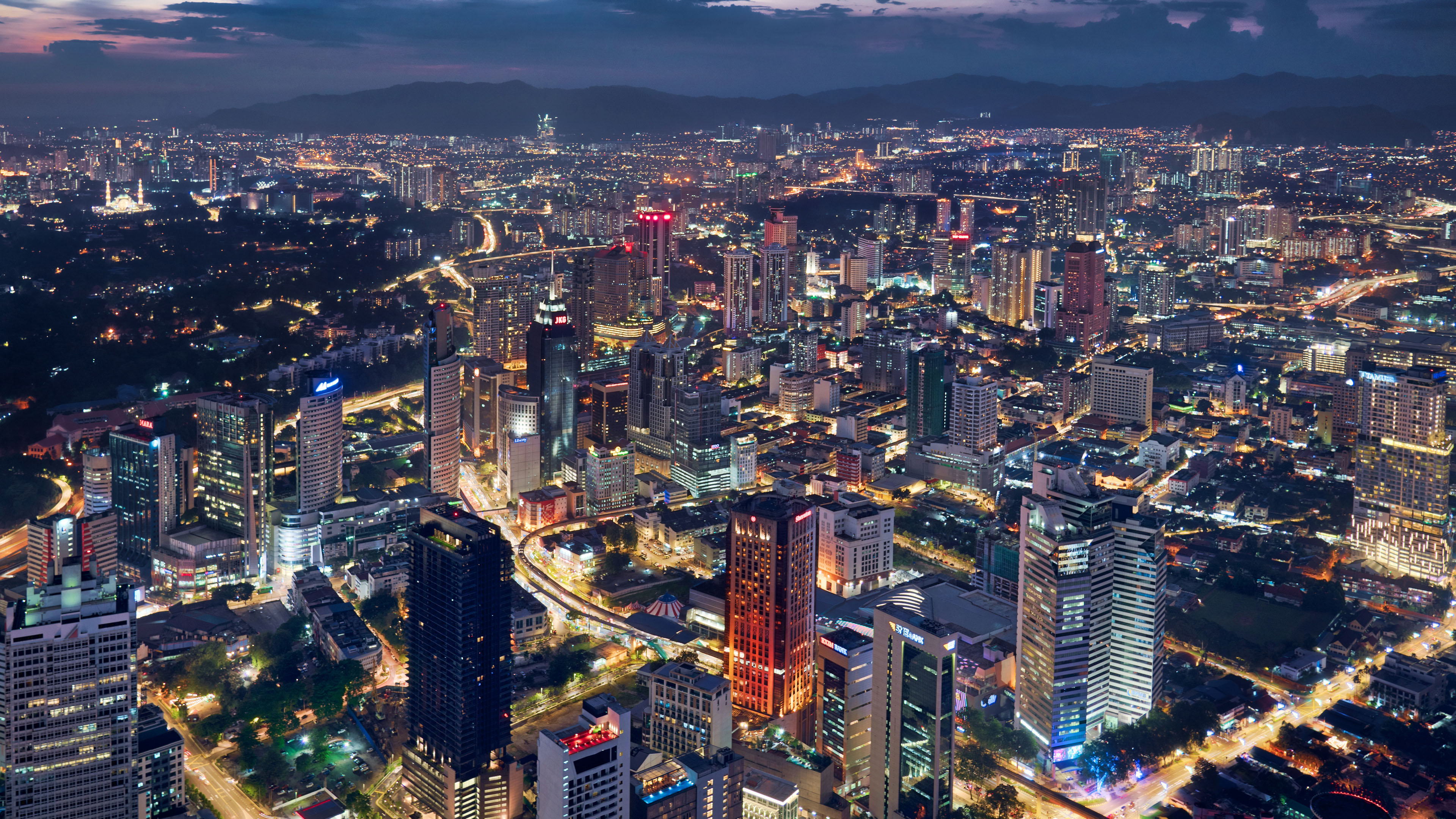 城市夜景,都市,深夜,灯火