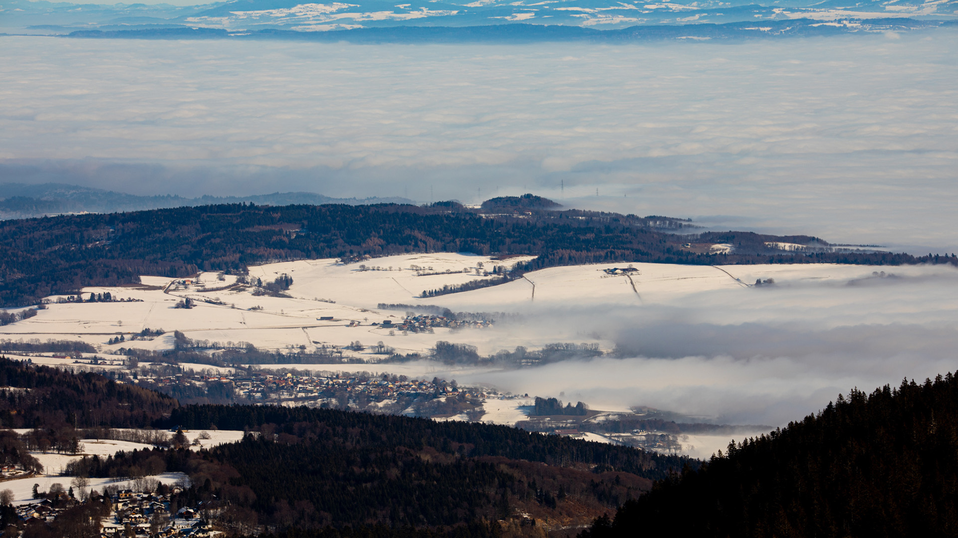 冰天雪地,小镇,树林,大雪