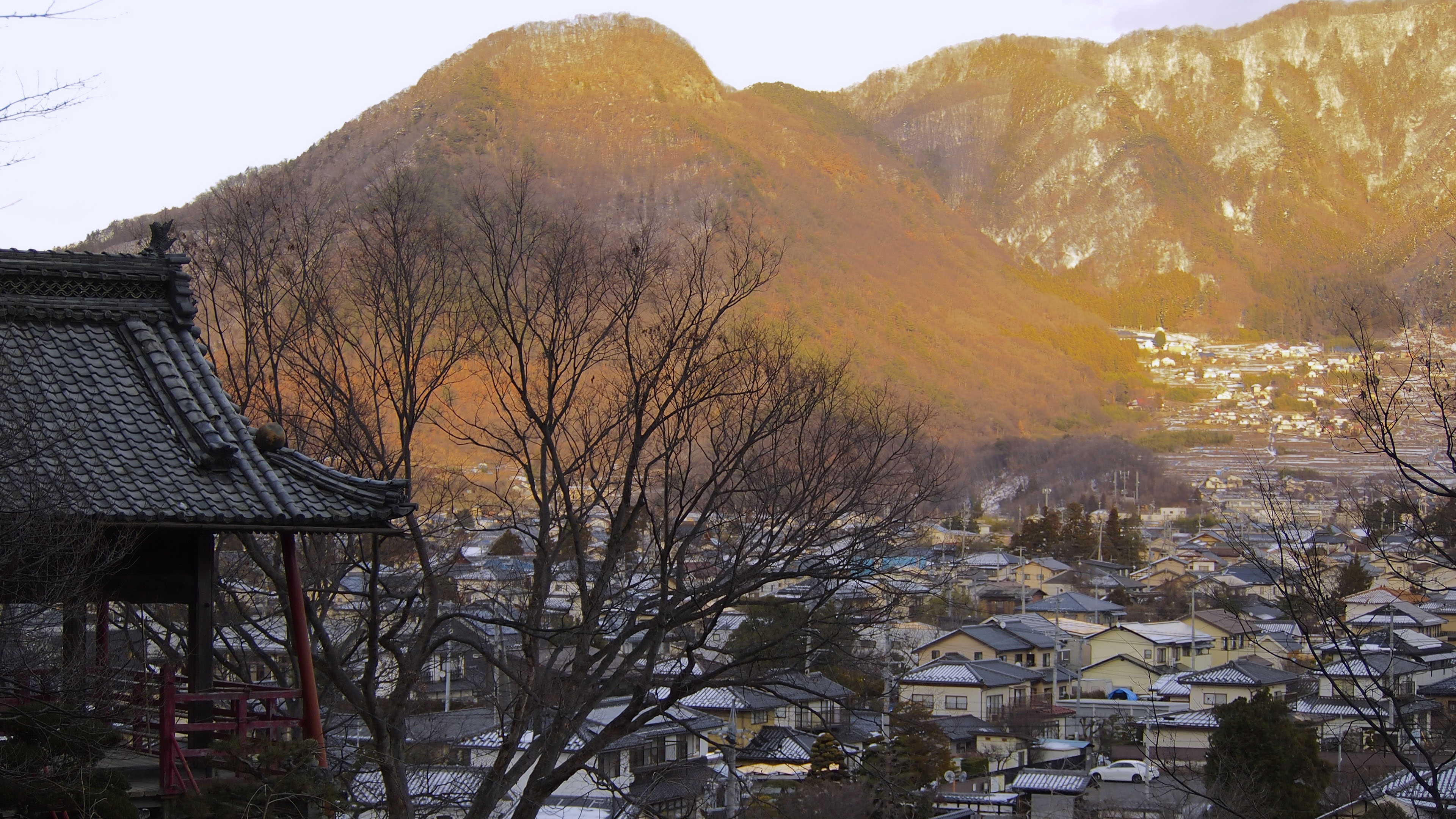秋意正浓,深秋,小镇,日本,山下
