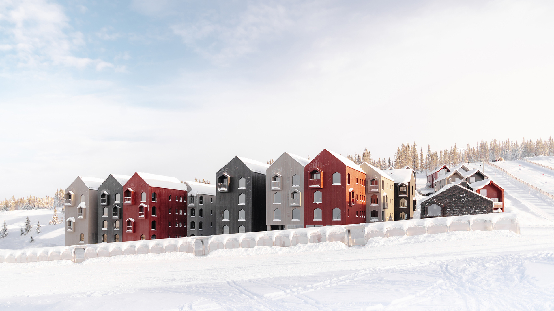 冰天雪地,雪山,房屋,建筑,小镇