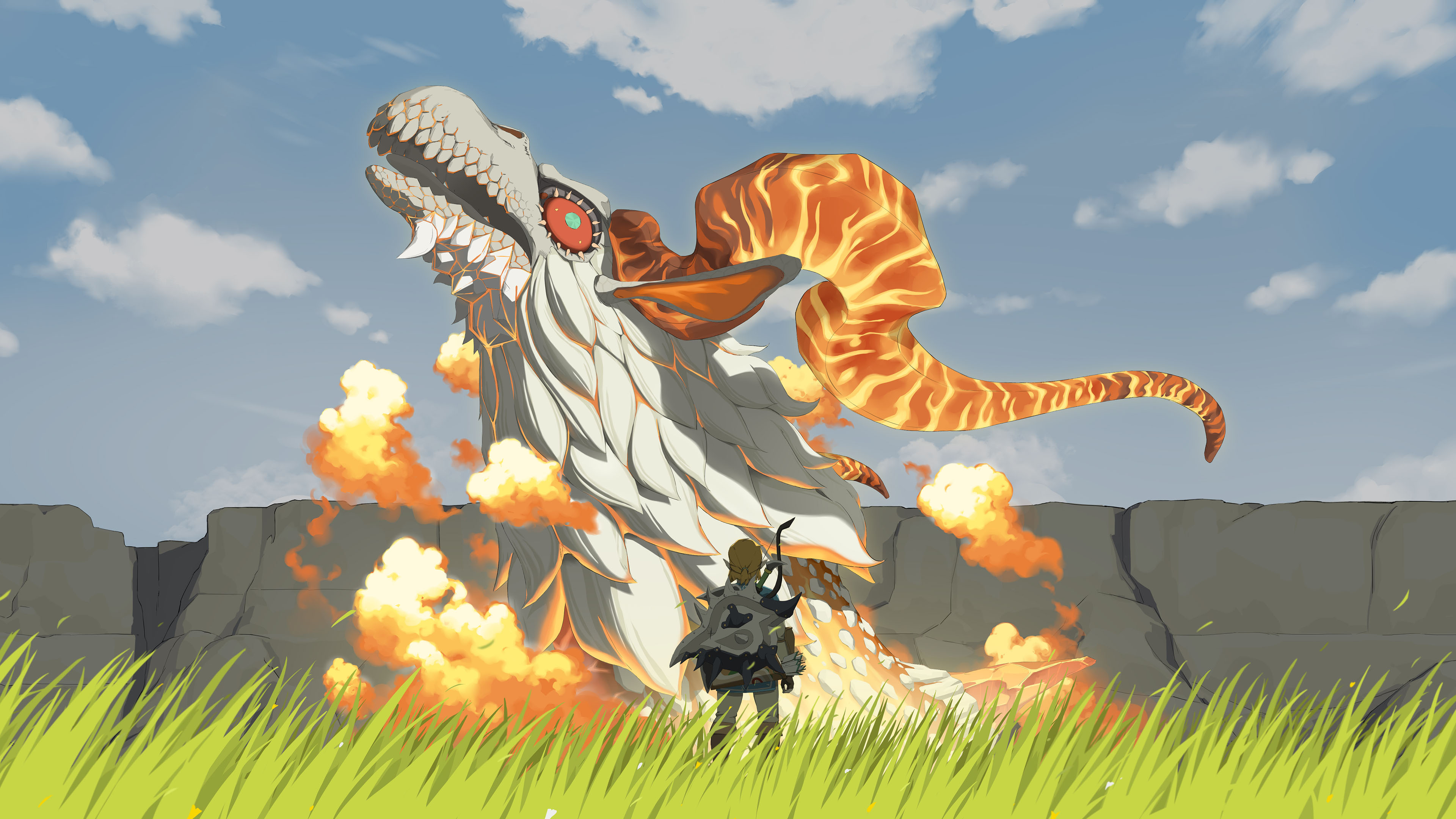 主机游戏,塞尔达,荒野之息,龙,林克