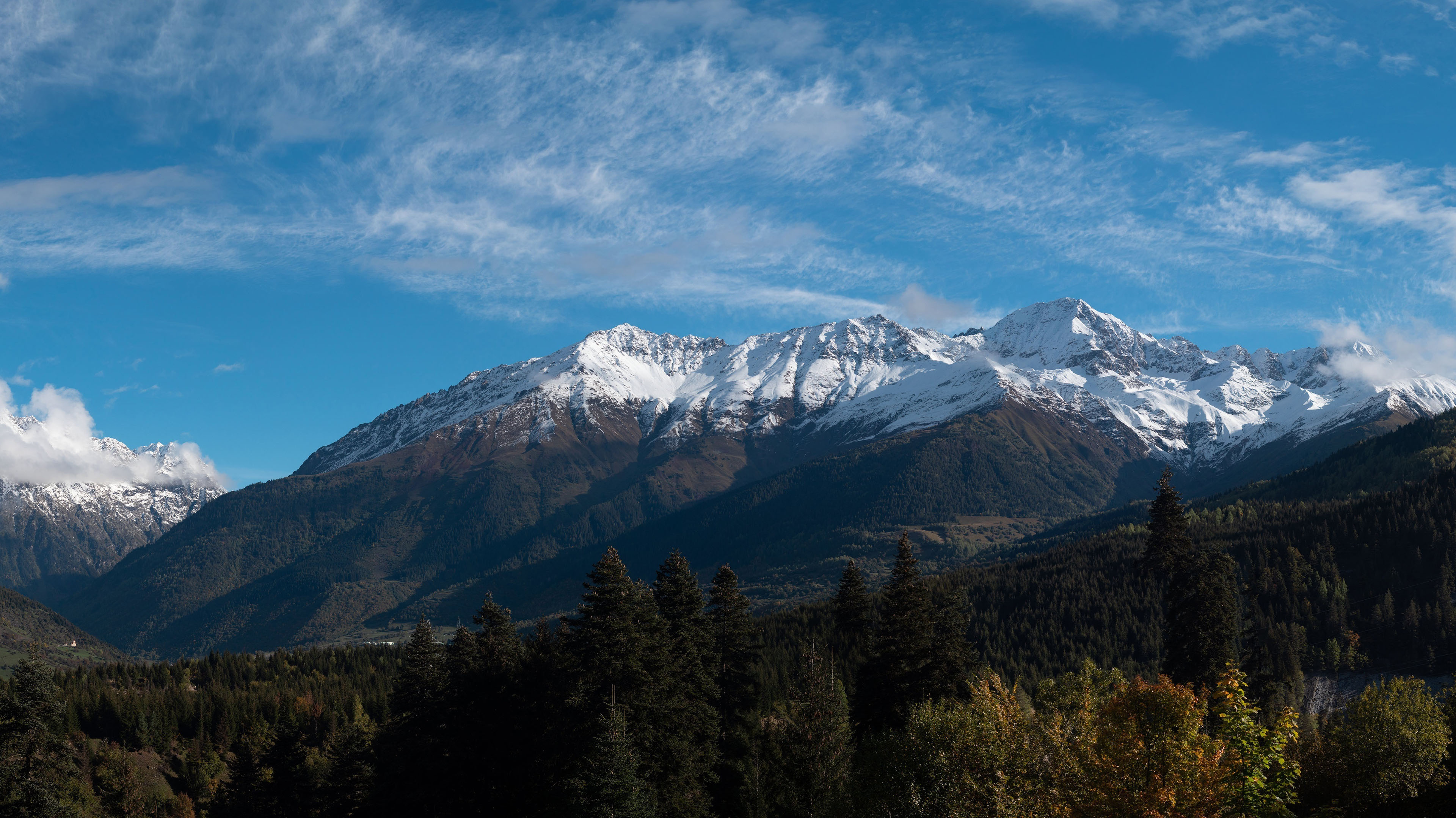 自然风光,雪山,蓝天,山峰