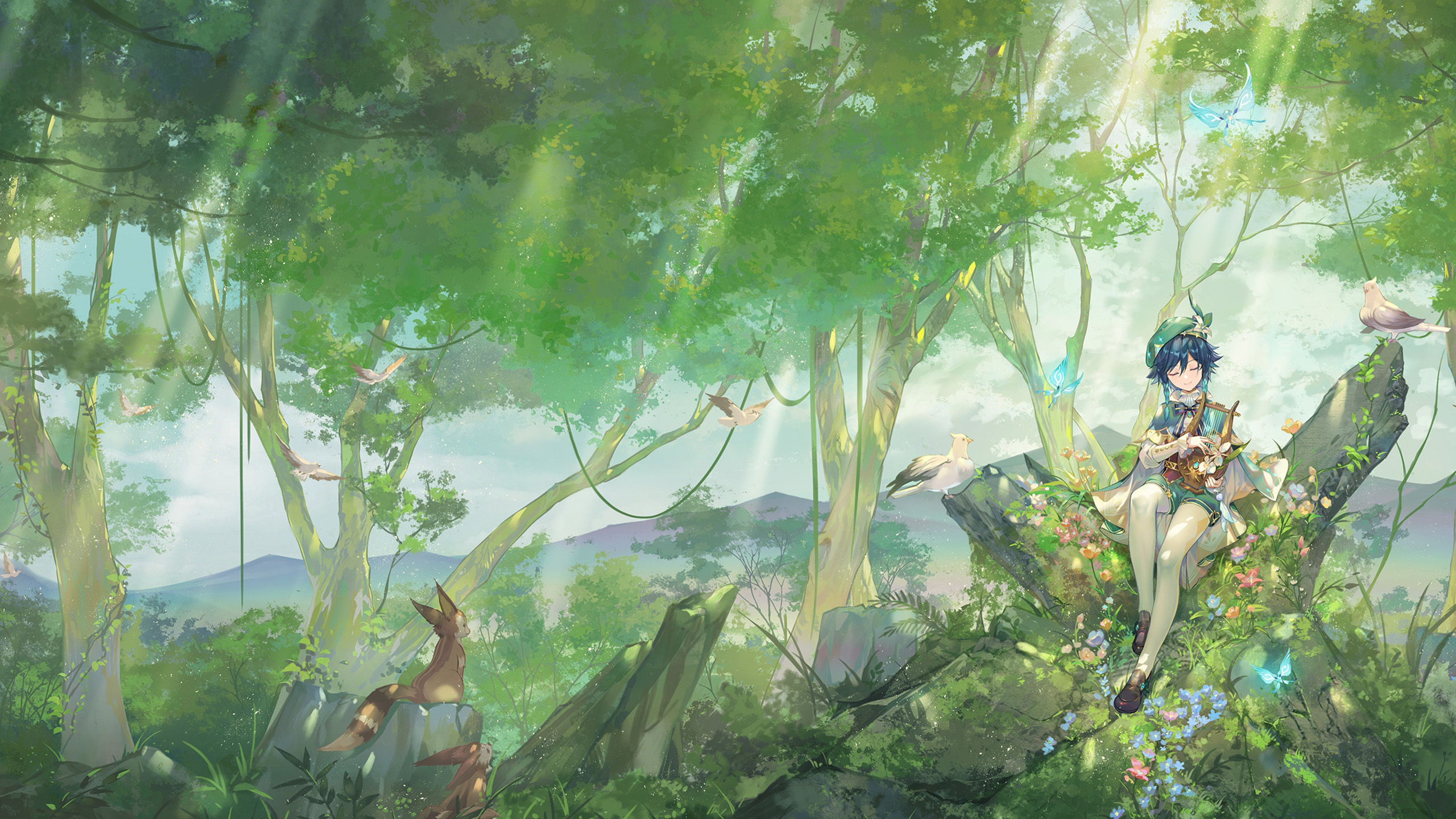 原神,森林,手机游戏,阳光