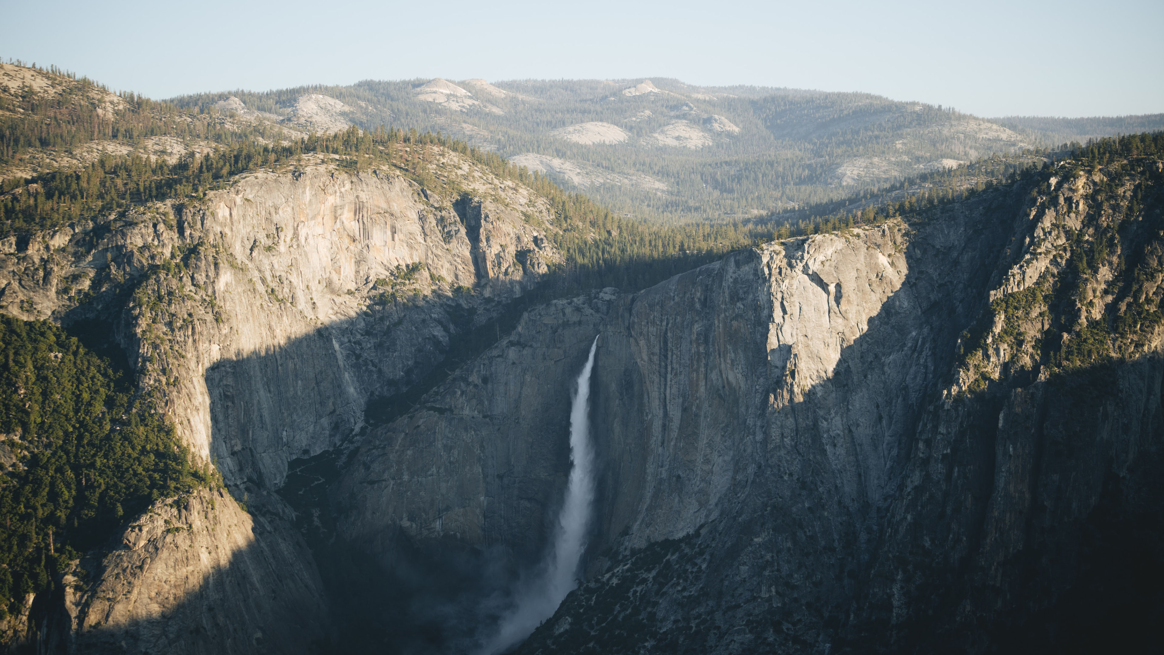自然风光,瀑布,山谷