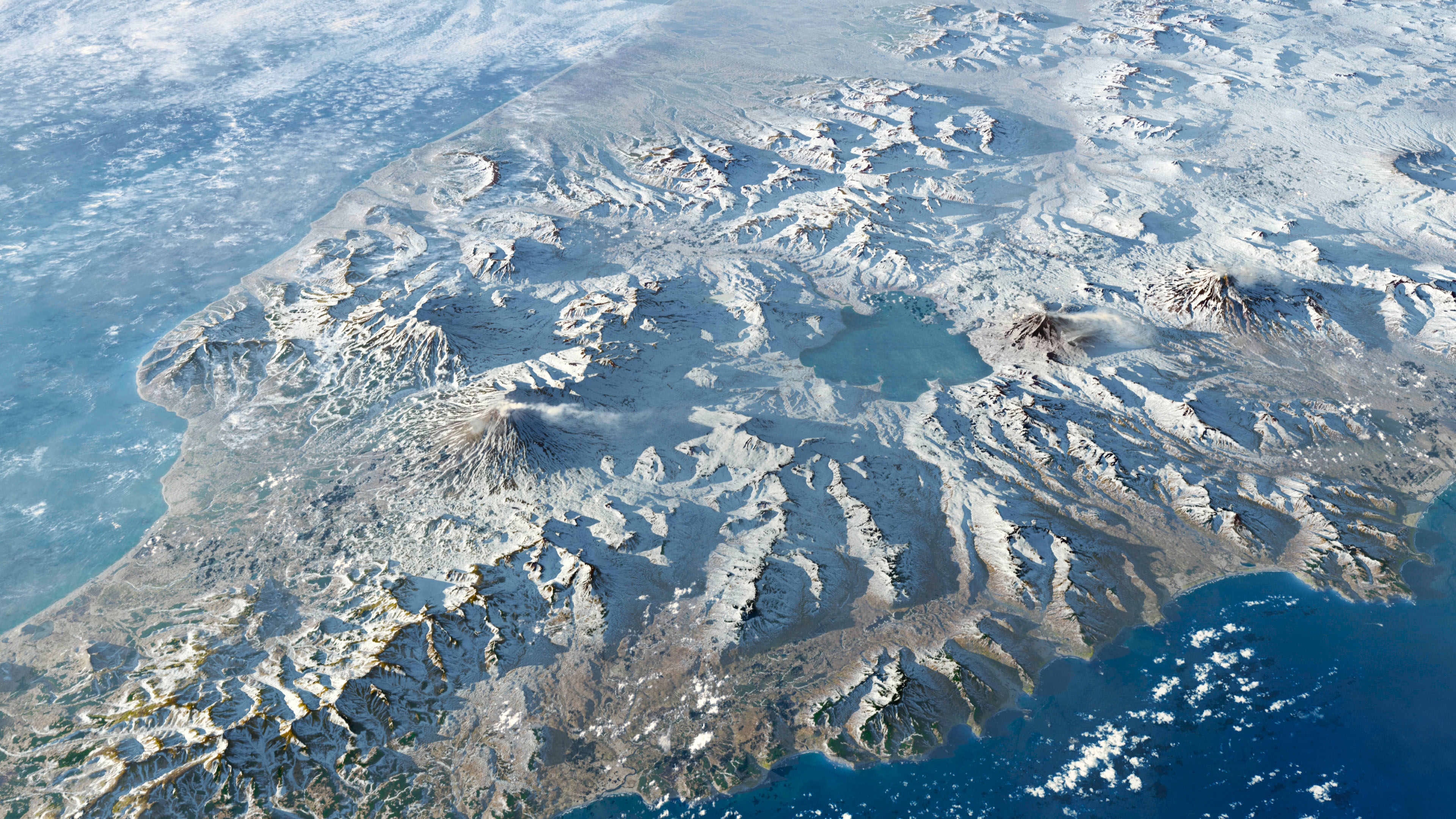 蓝色星球,太空,山脉,地球