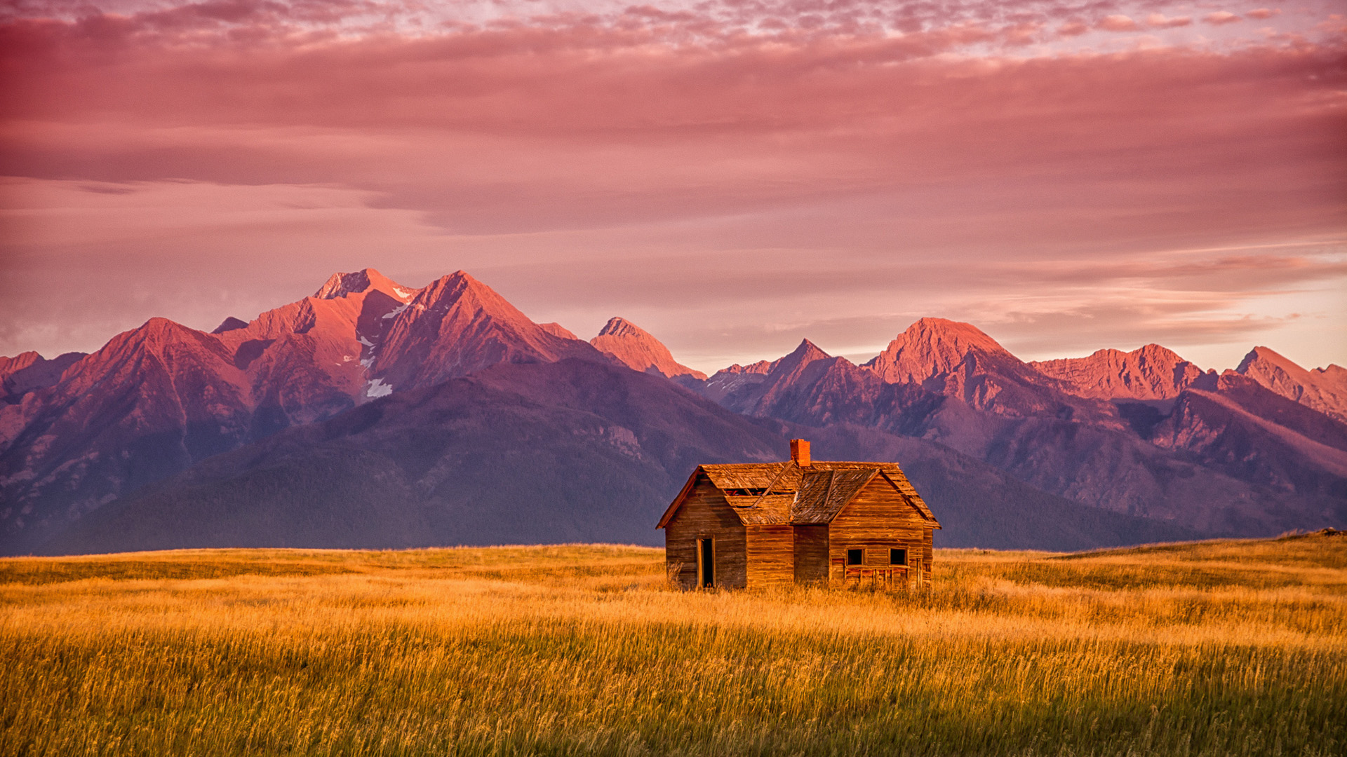 秋意正浓,阿尔卑斯,山脉,小木屋