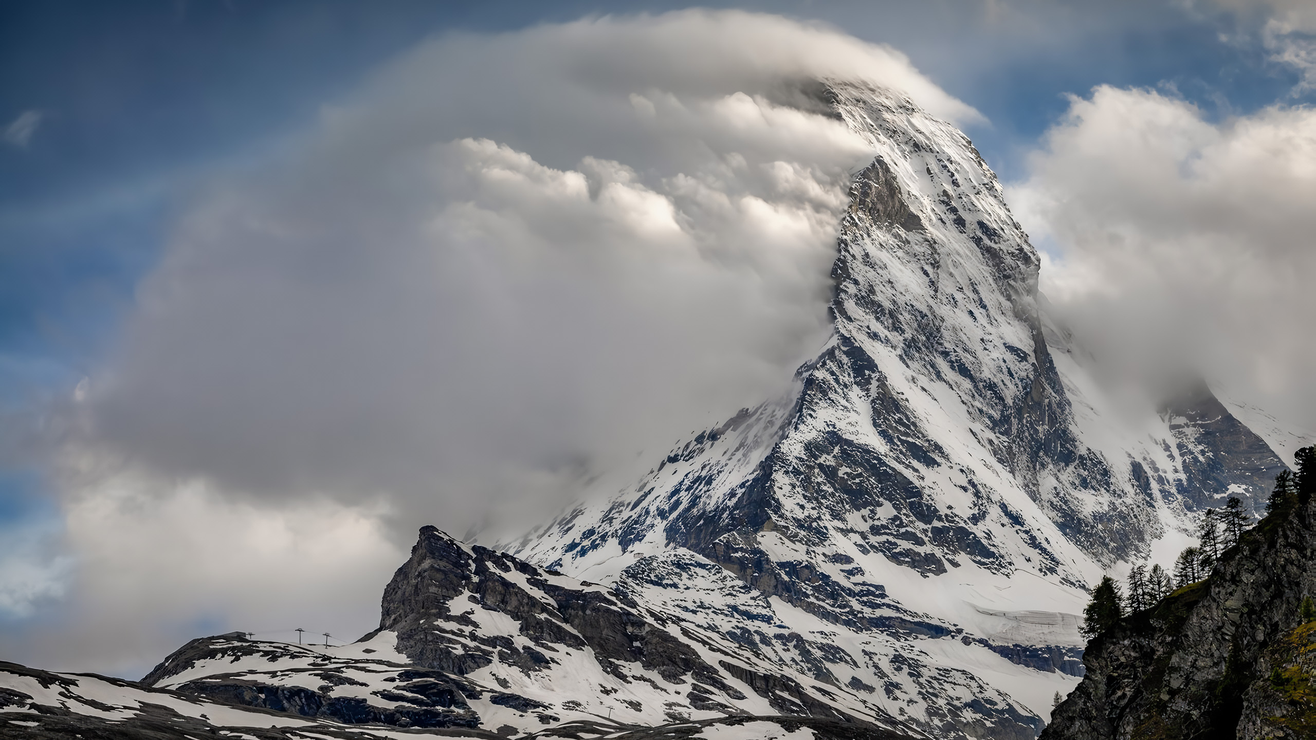 冰天雪地,风暴,山峰,雪山