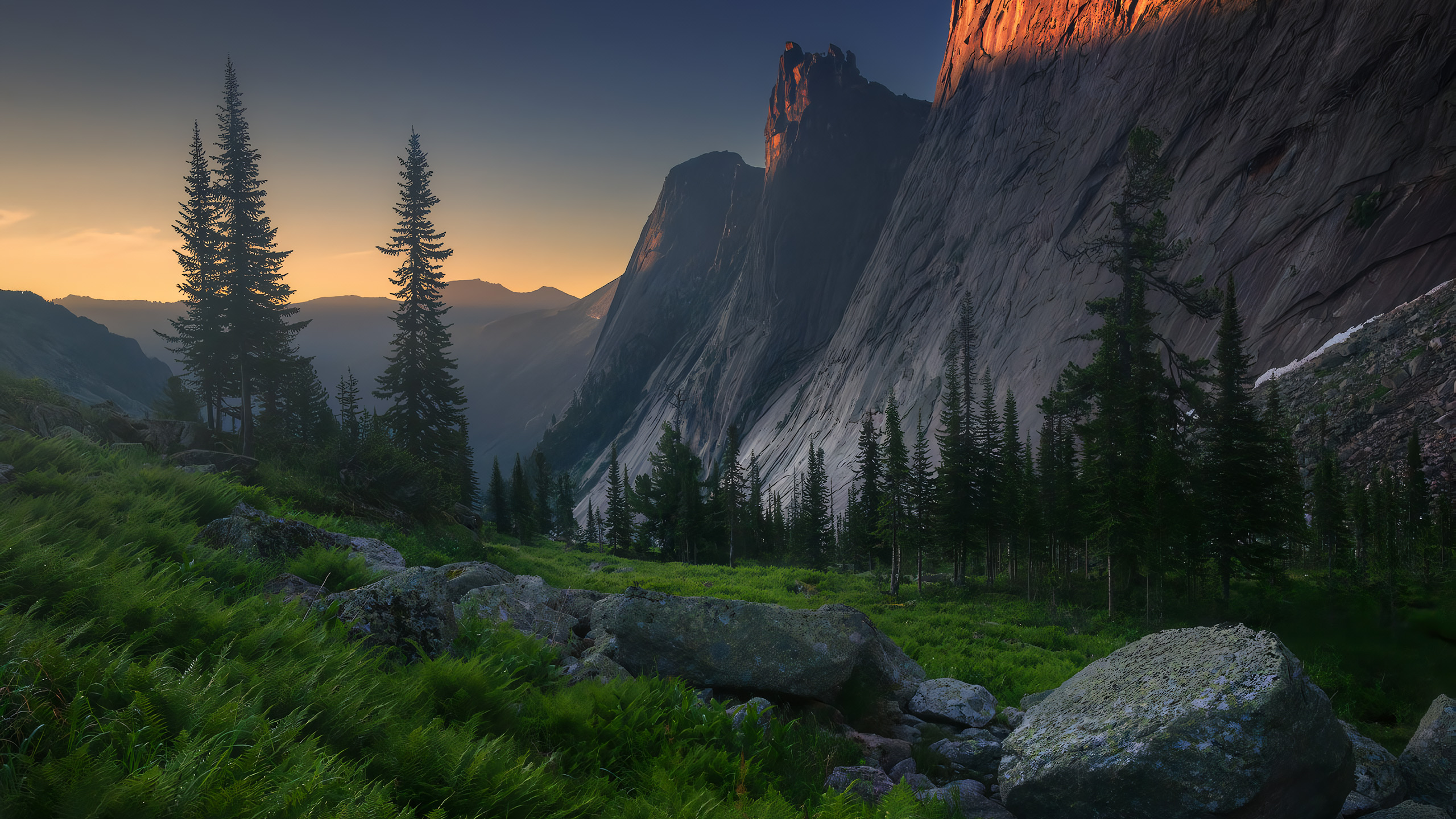 自然风光,山谷,草地,高山
